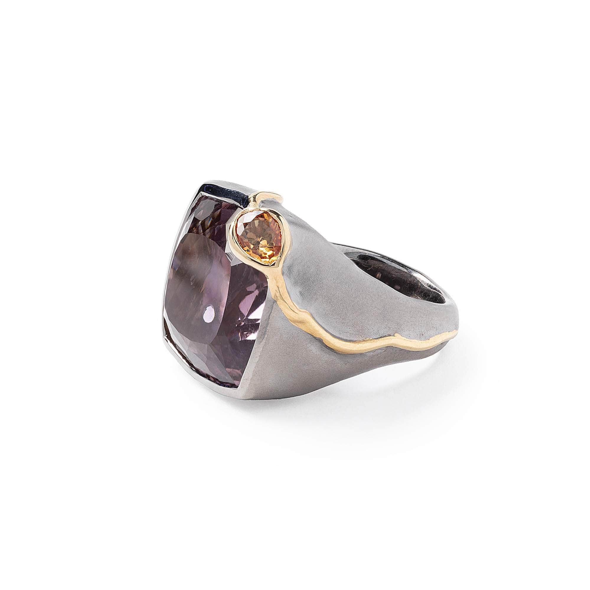 Jun Ametrine and Sapphire Ring GERMAN KABIRSKI