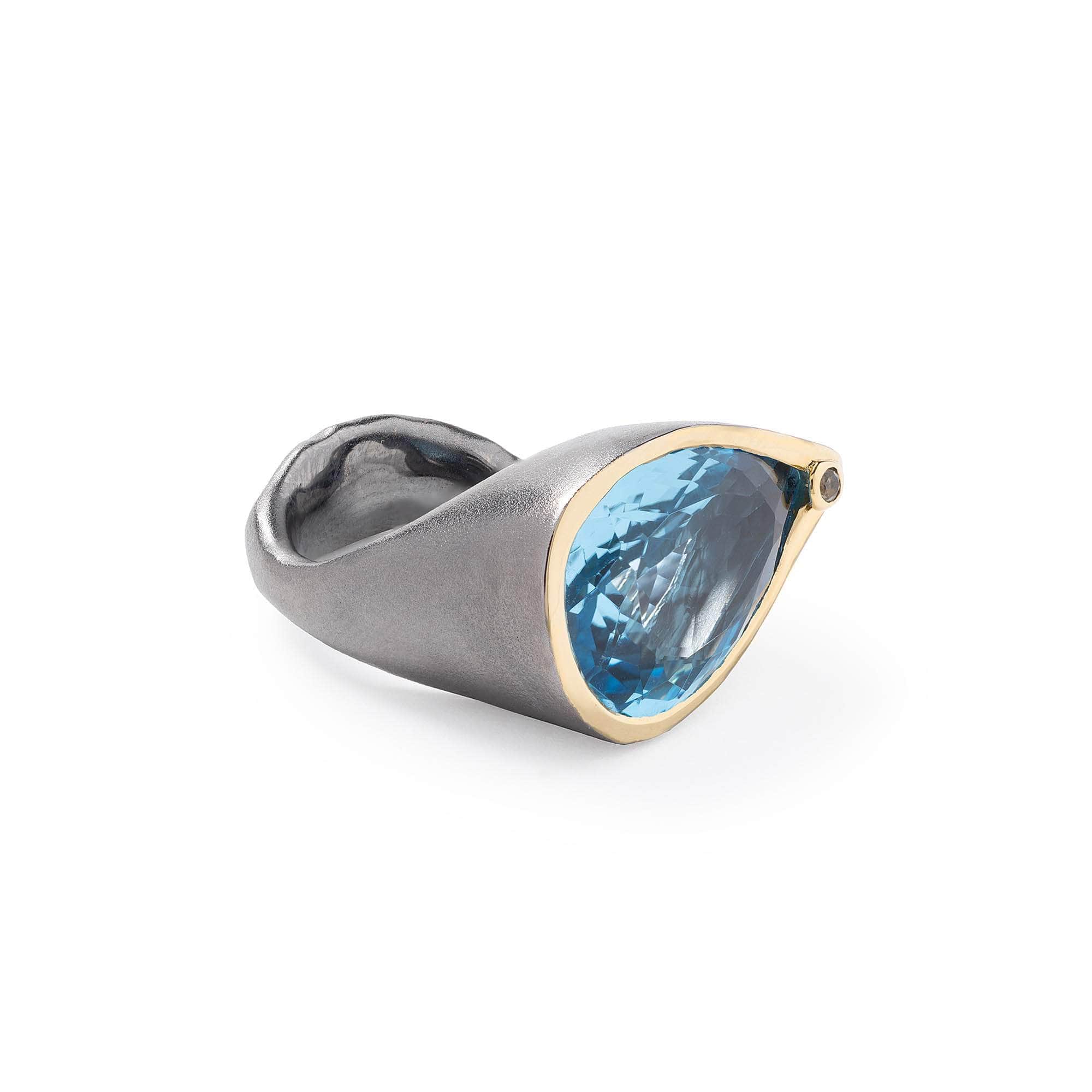 Jasir Blue Topaz and Sapphire Ring