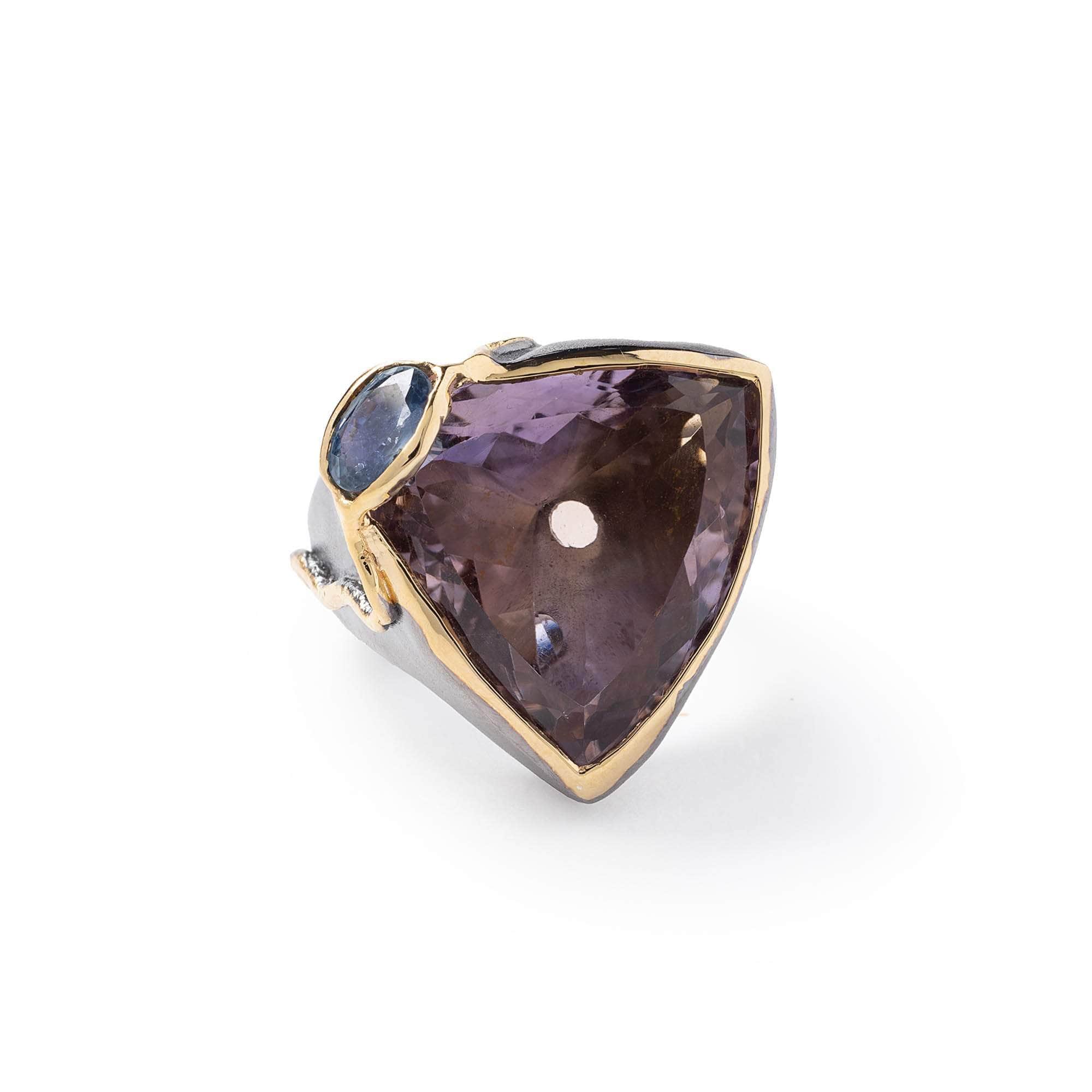 Maia Ametrine and Sapphire Ring