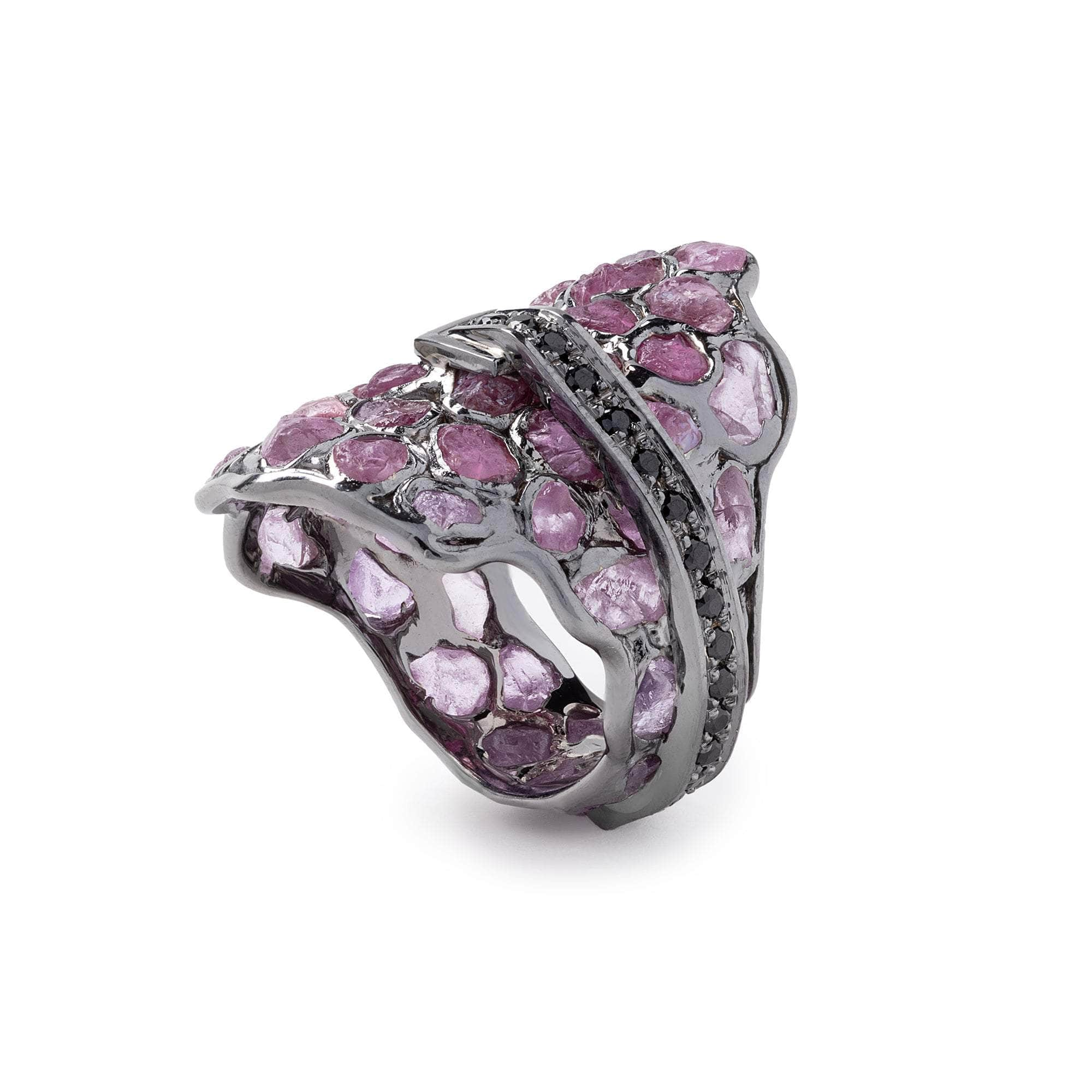 Glit Rough Sapphire and Spinel Ring GERMAN KABIRSKI