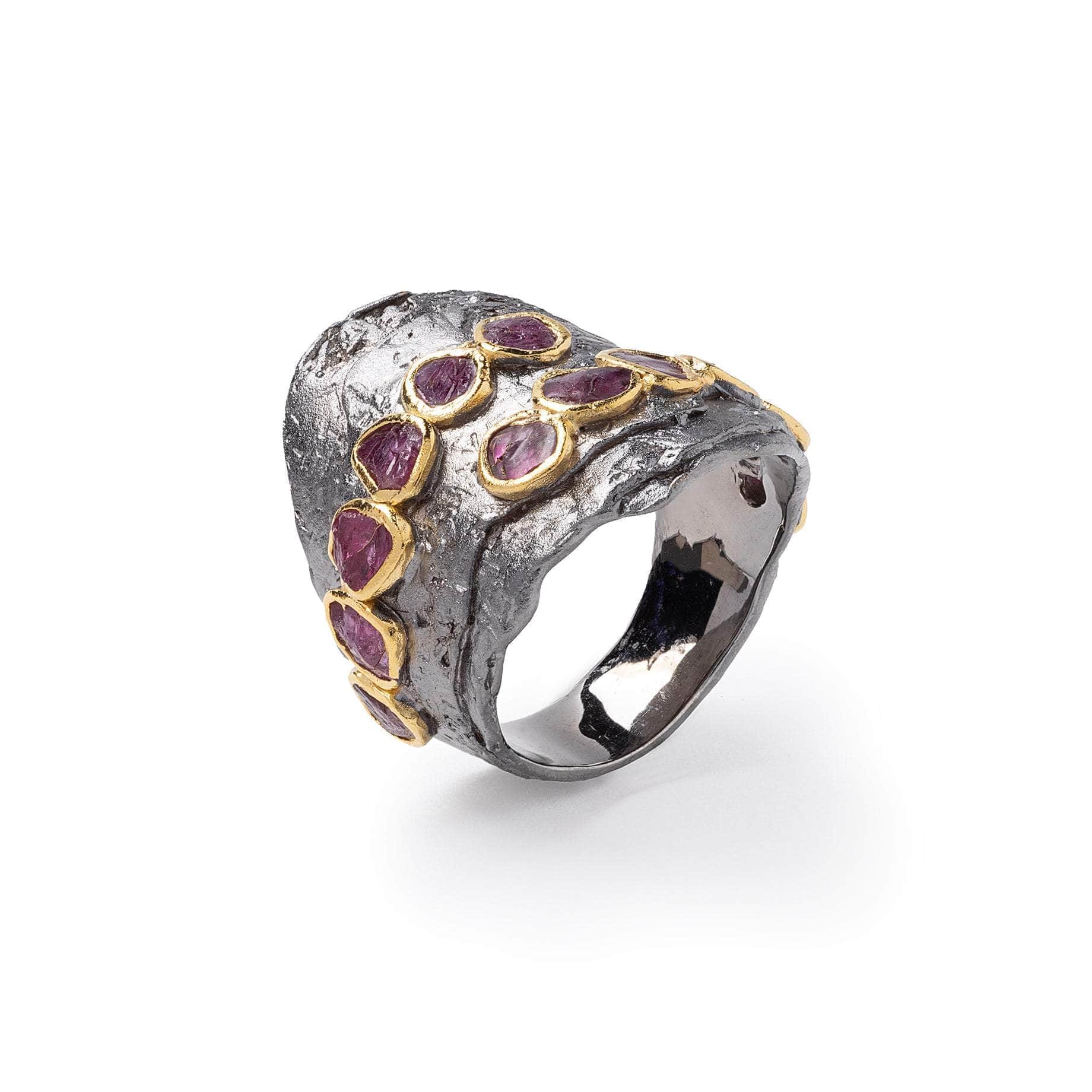 Perun  Rough Ruby Ring