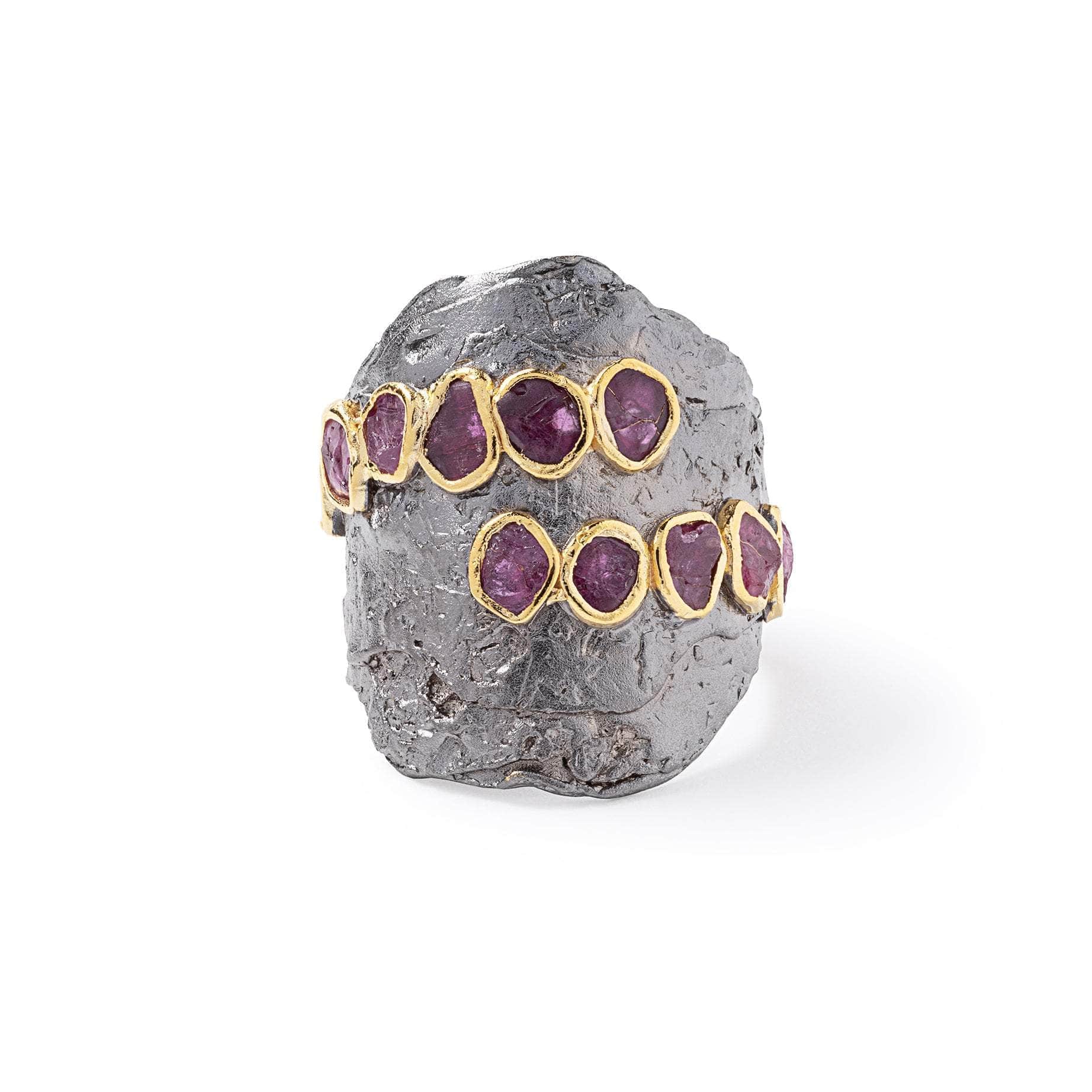 Perun  Rough Ruby Ring