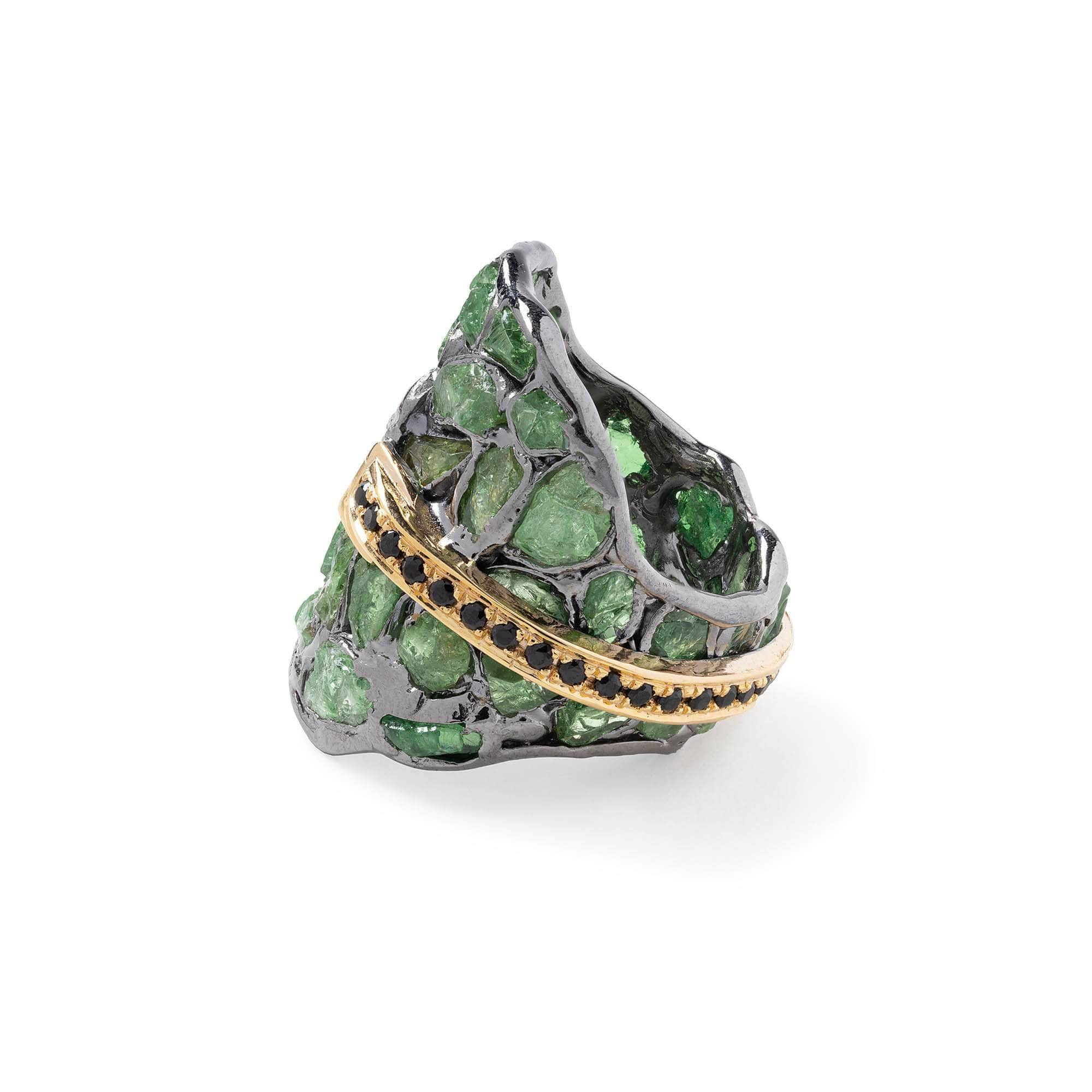 Ninoo Rough Tsavorite and Spinel Ring GERMAN KABIRSKI