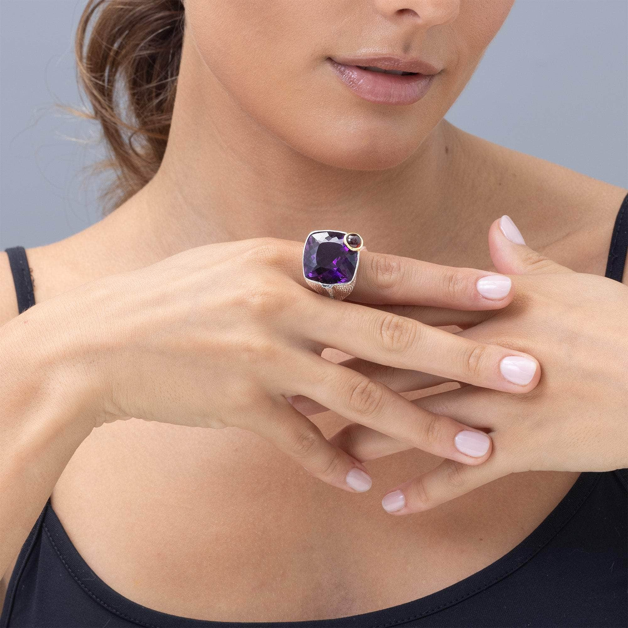 Lesath Amethyst and Tourmaline Ring GERMAN KABIRSKI