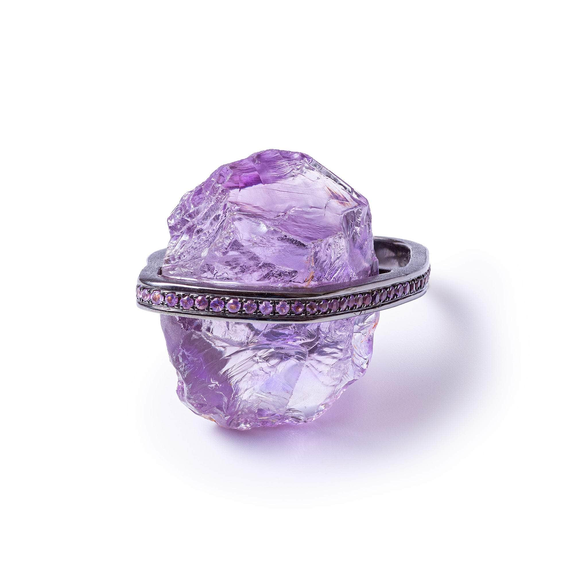 Persephone Rough Amethyst and Amethyst Ring GERMAN KABIRSKI