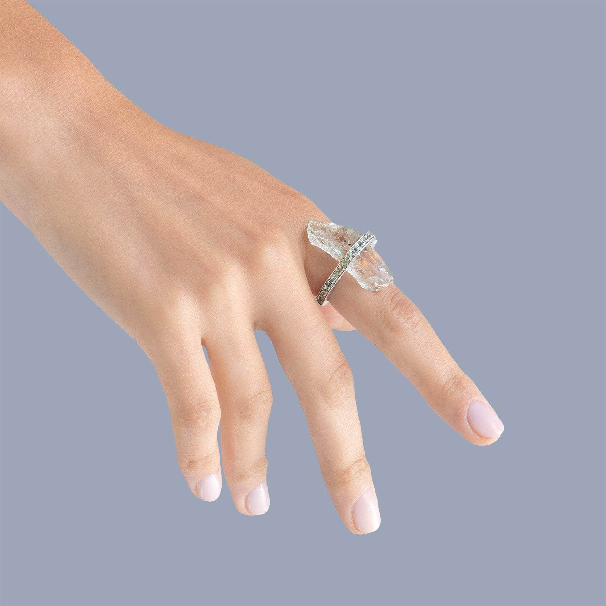 Deigh Rough Amethyst and Sapphire Ring