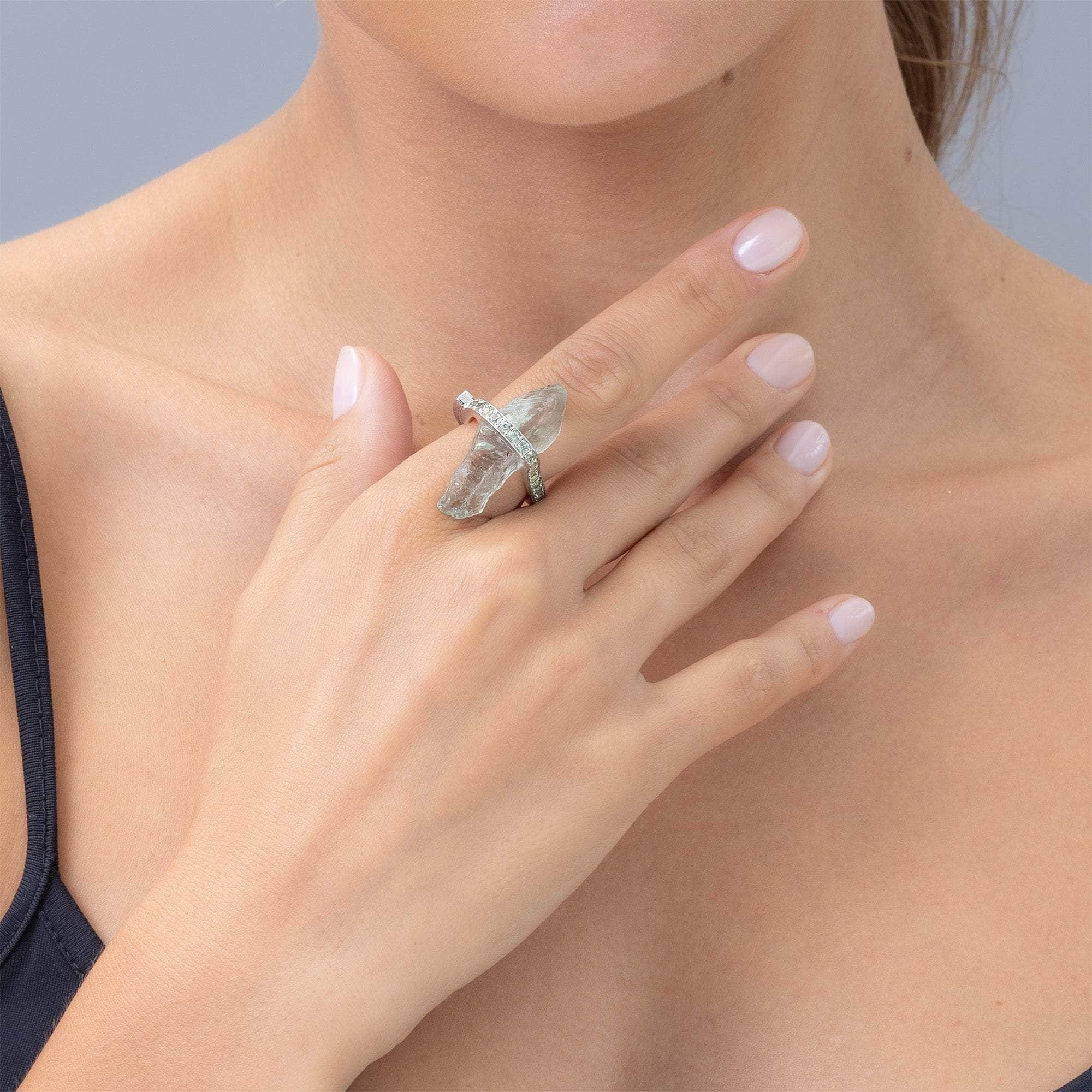 Deigh Rough Amethyst and Sapphire Ring