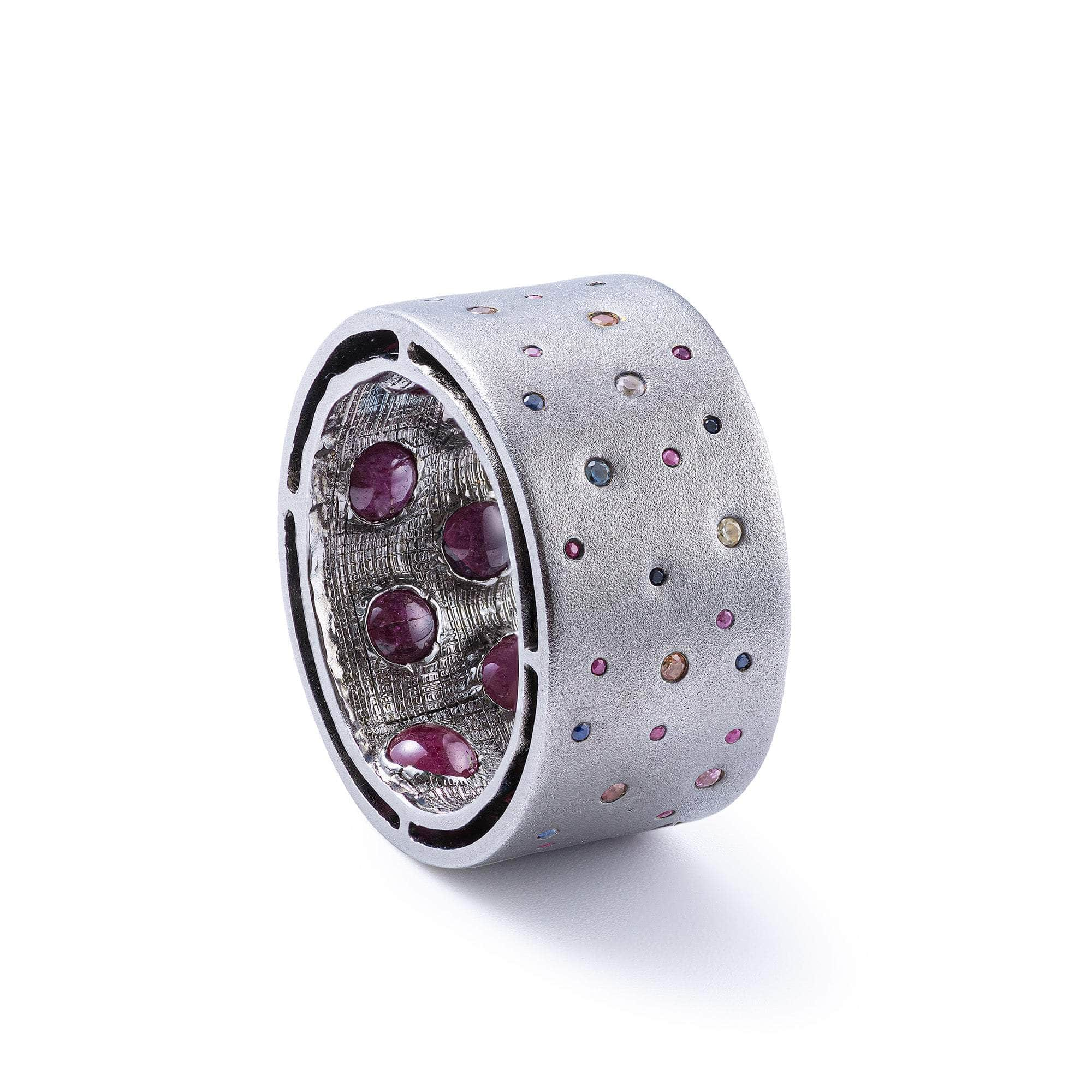 Dubhe Ruby and Mixed Sapphires Ring GERMAN KABIRSKI