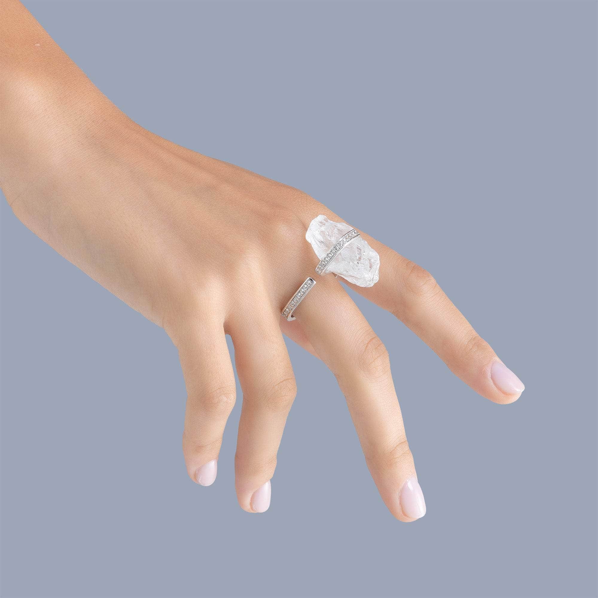 Sofis Rough Quartz and Topaz Ring