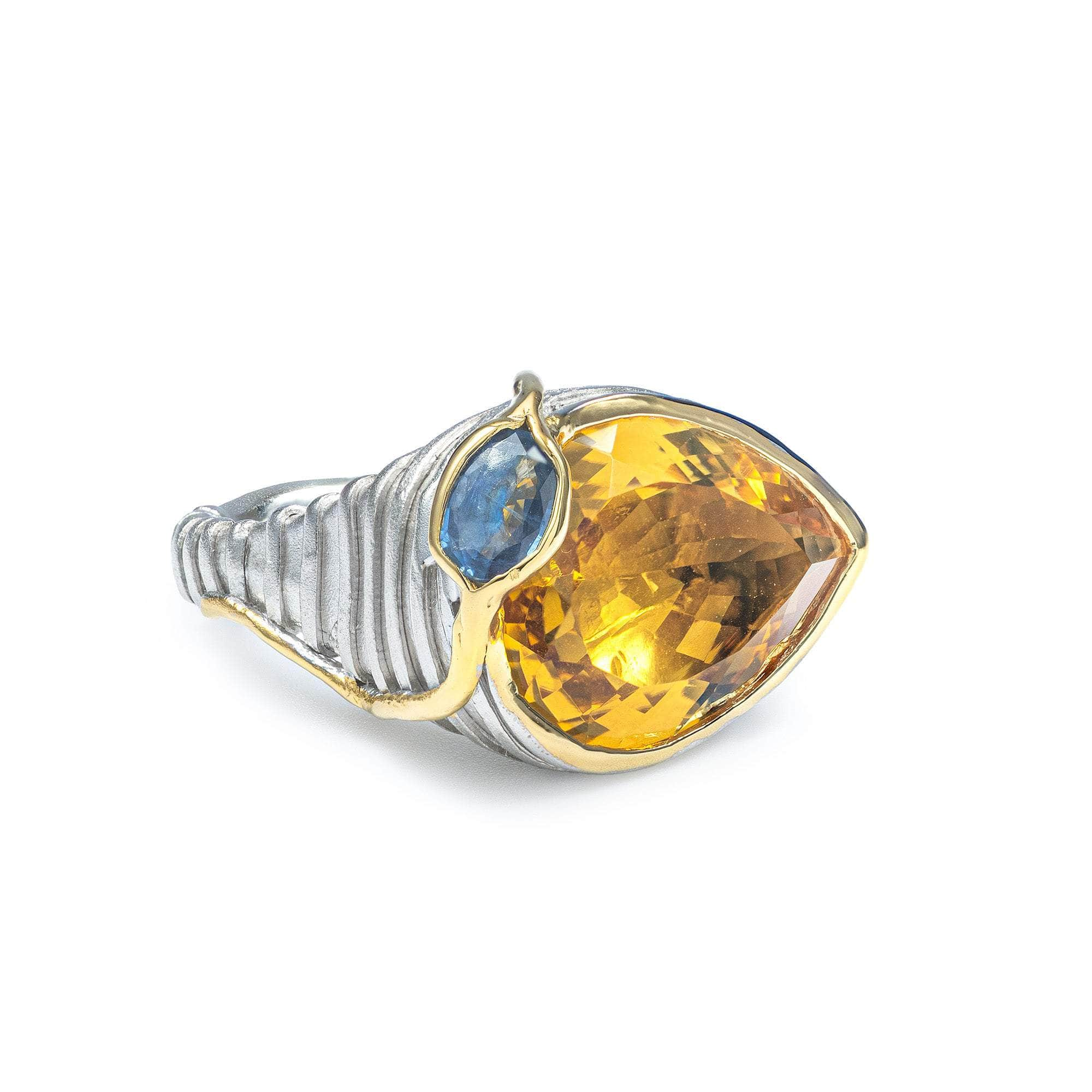 Frido Citrine and Sapphire Ring GERMAN KABIRSKI