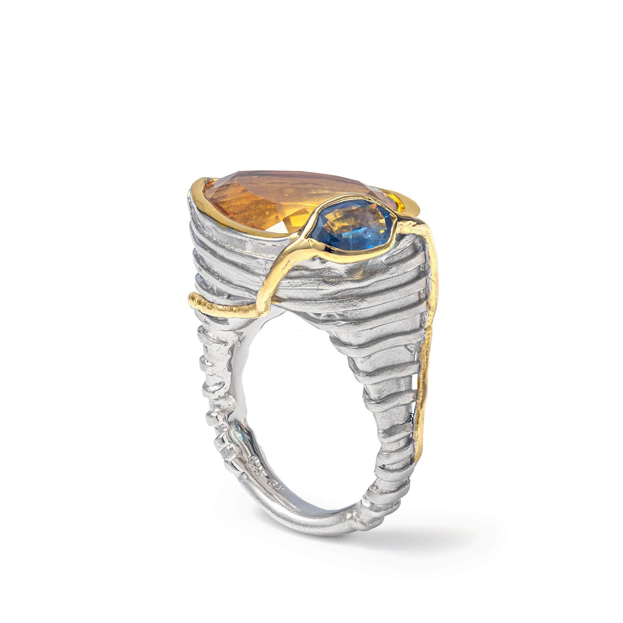 Frido Citrine and Sapphire Ring GERMAN KABIRSKI