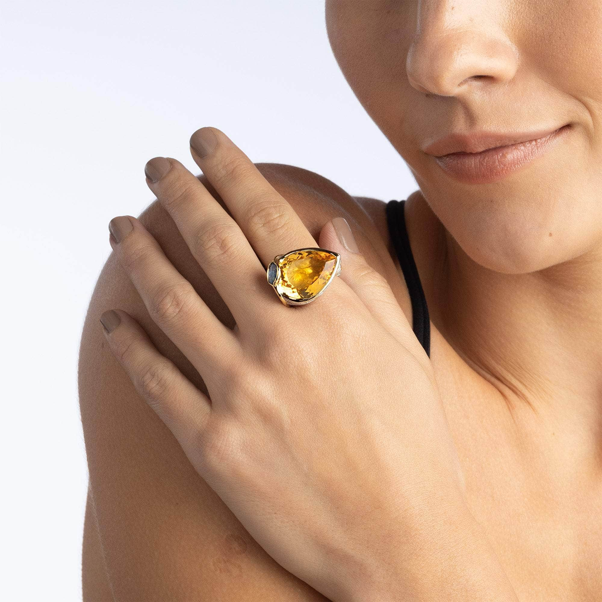 Frido Citrine and Sapphire Ring GERMAN KABIRSKI