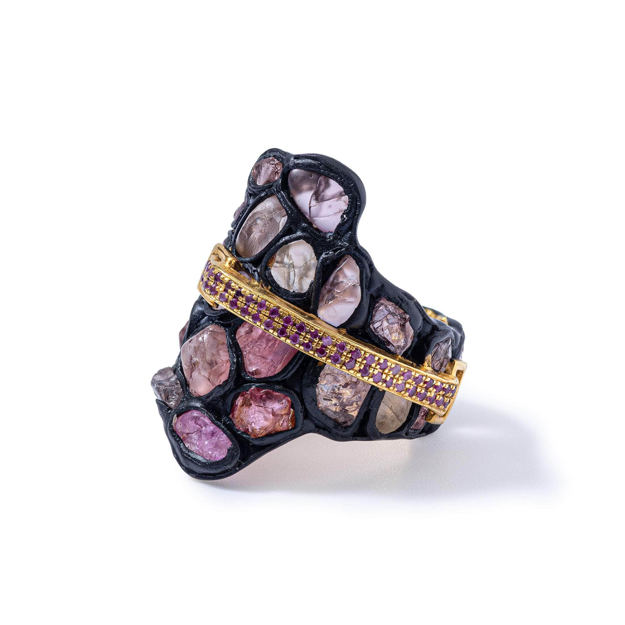 Krust Rough Spinel and Sapphire Ring GERMAN KABIRSKI