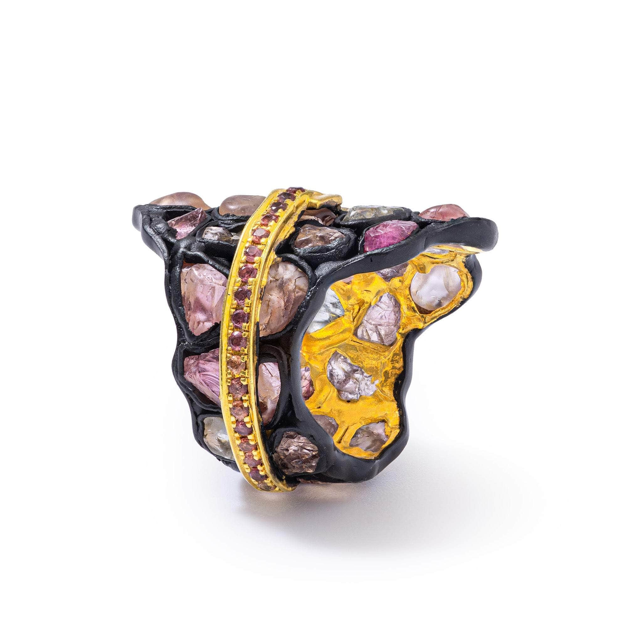 Pachad Rough Spinel and Sapphire Ring GERMAN KABIRSKI