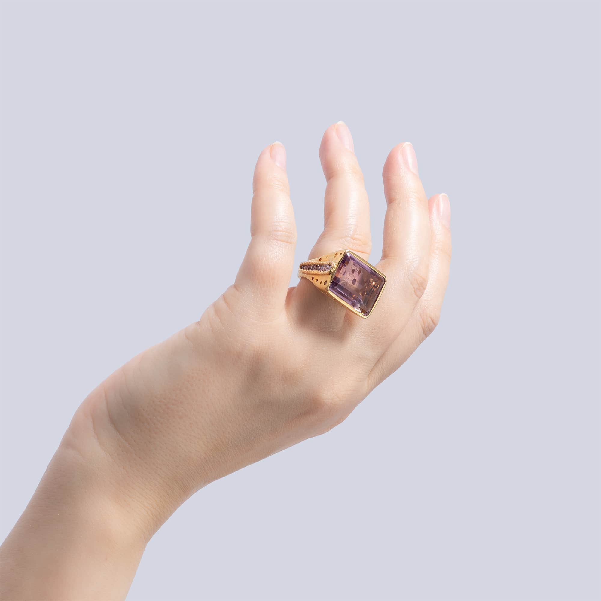 Peu Singular Edition Gold-Plated Sterling Silver Ring With Ametrine & Pink Sapphires
