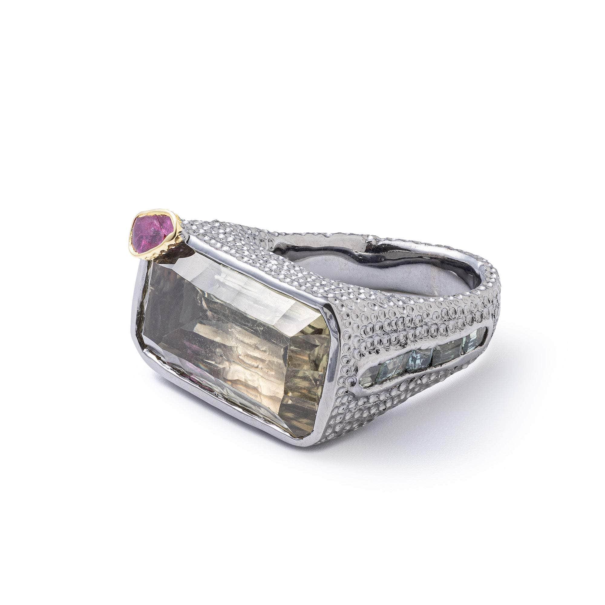 Kariba Amethyst and Sapphire Ring GERMAN KABIRSKI