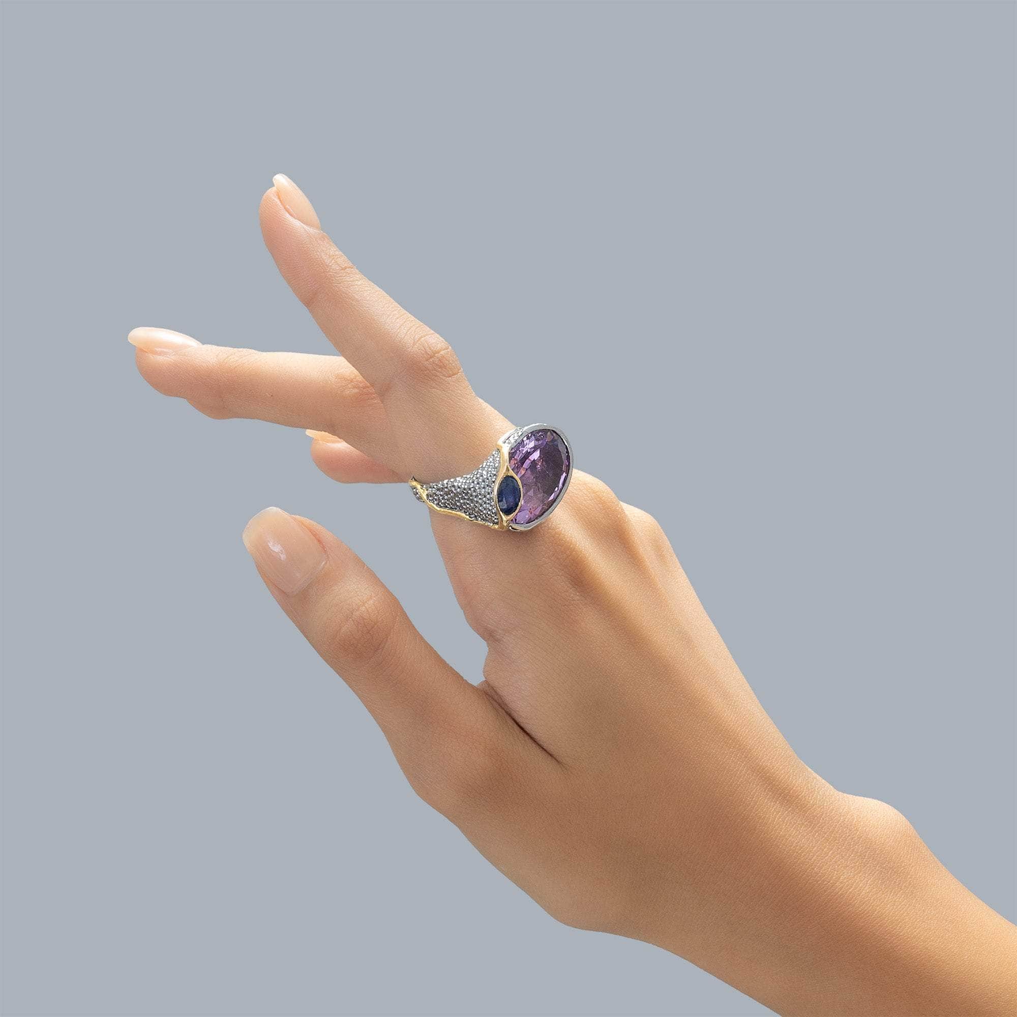 Altair Amethyst and Sapphire Ring