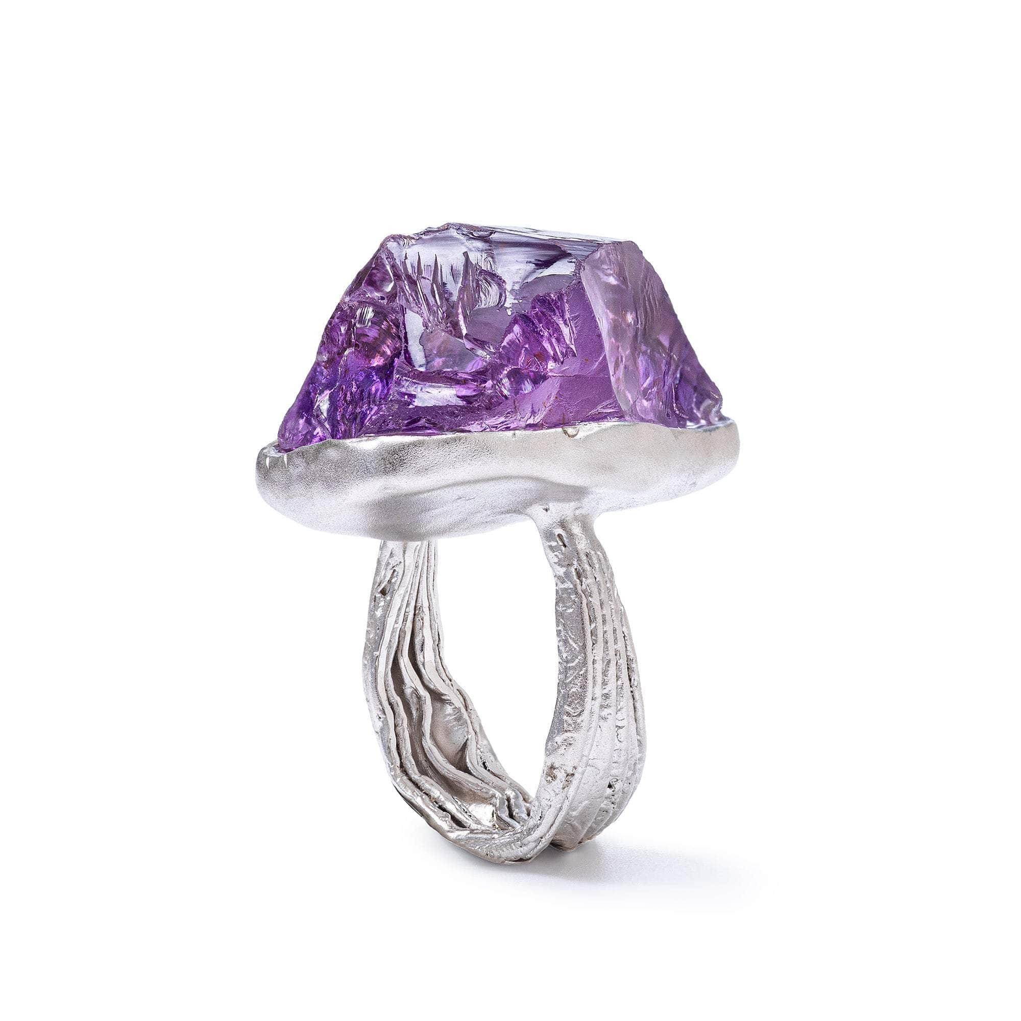 Antares Rough Amethyst and Sapphire Ring GERMAN KABIRSKI