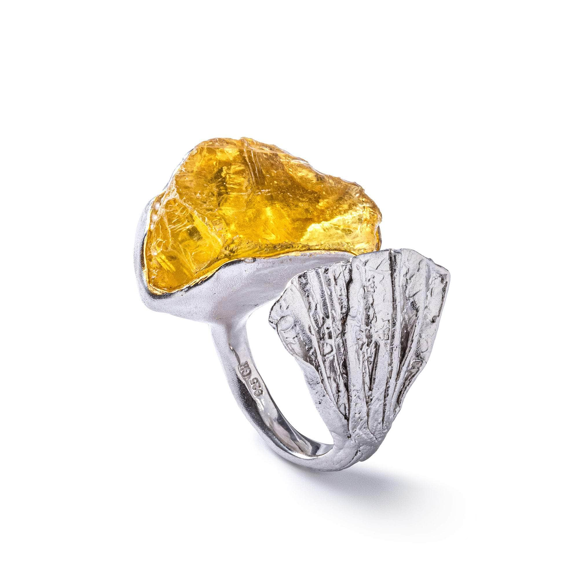 Sonne Rough Lemon Quartz Ring GERMAN KABIRSKI