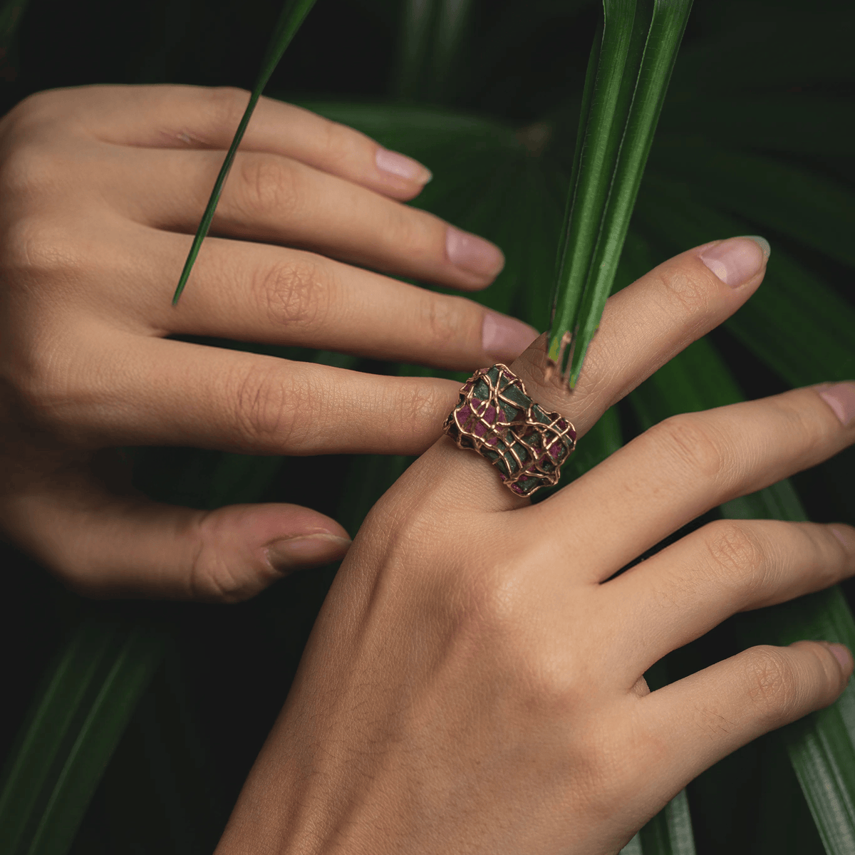 Pyrrhos Singular Edition Natural Raw Ruby Silver Signet Ring