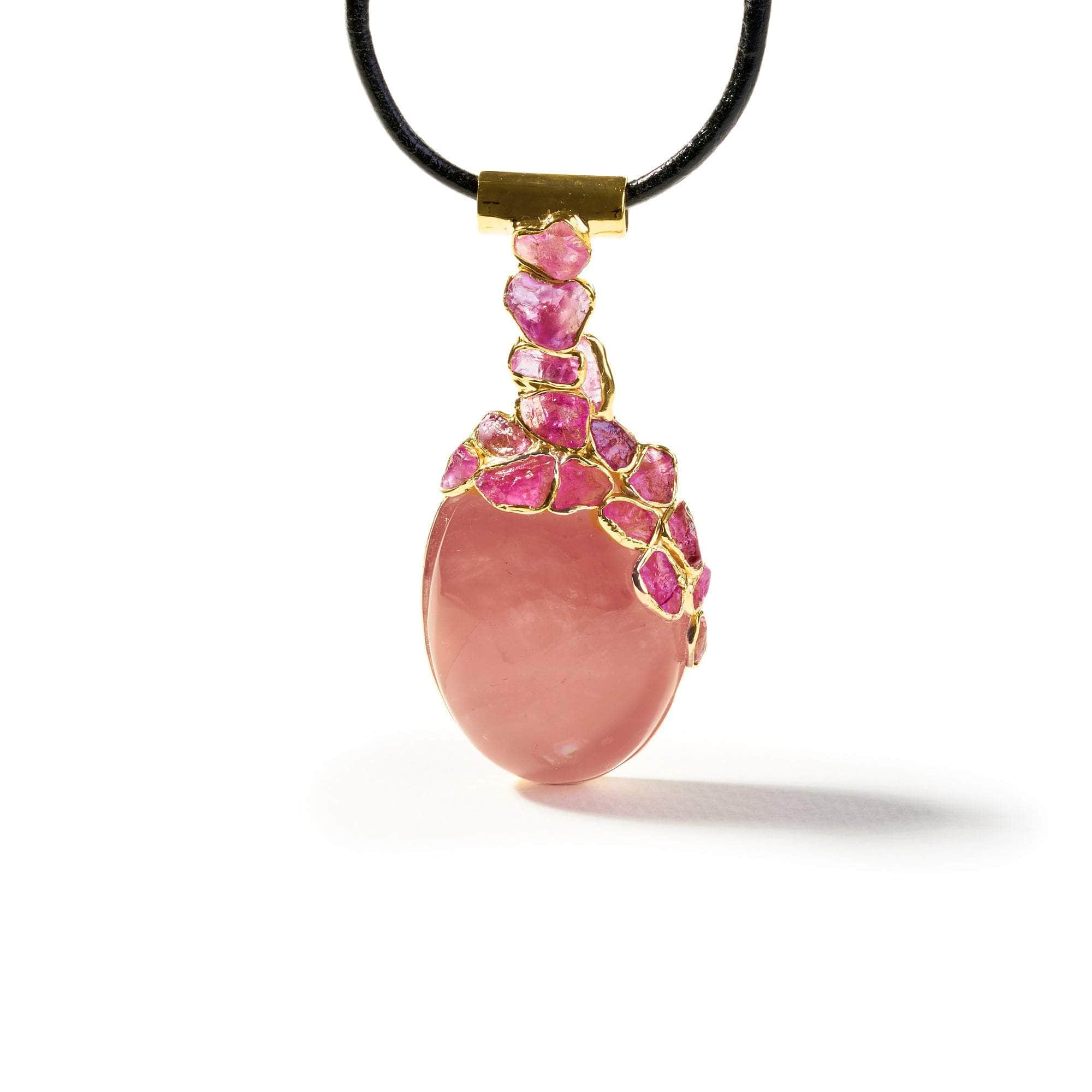 Hayde Rose Quartz and Rough Pink Sapphire Pendant GERMAN KABIRSKI