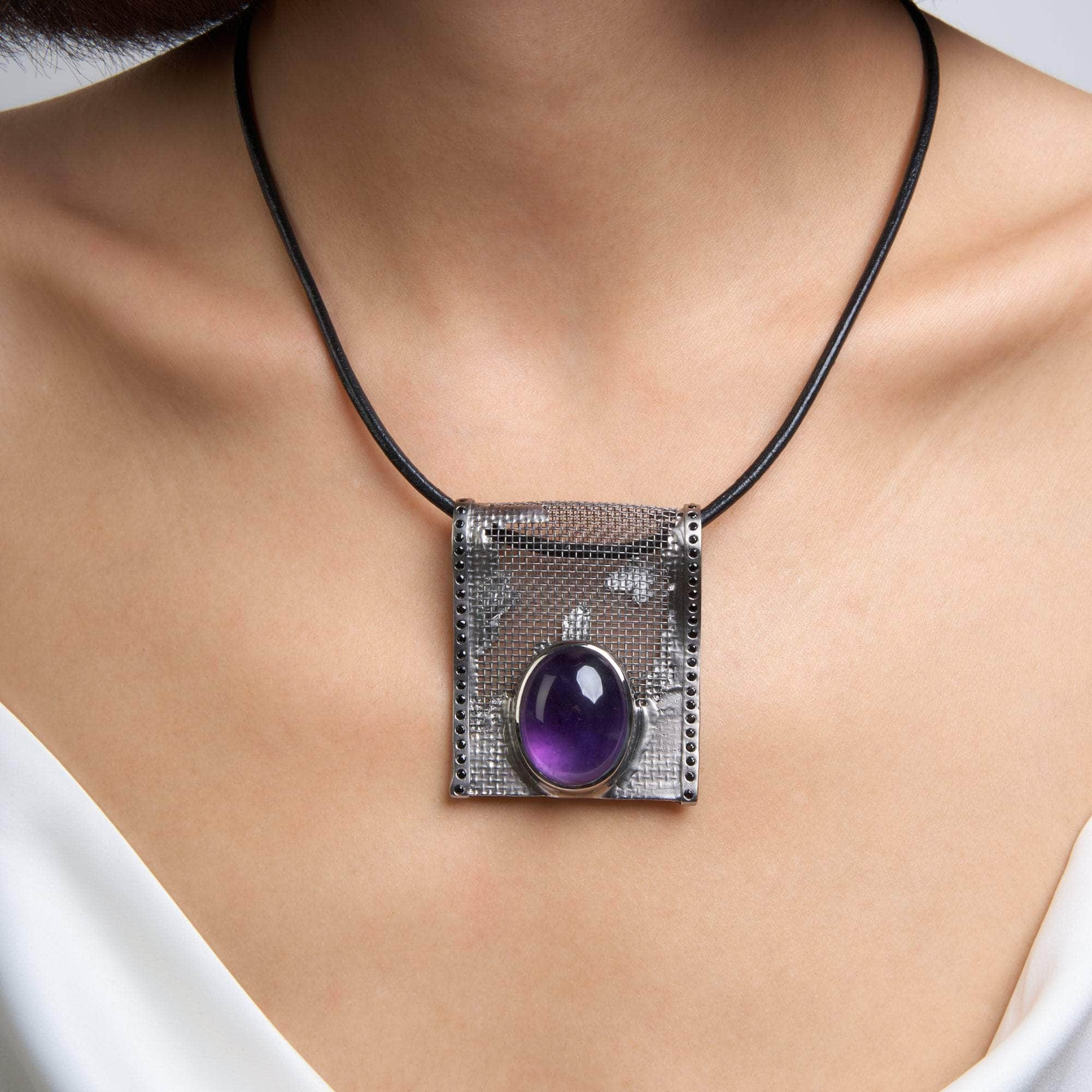 Datos Amethyst and Black Spinel Pendant GERMAN KABIRSKI