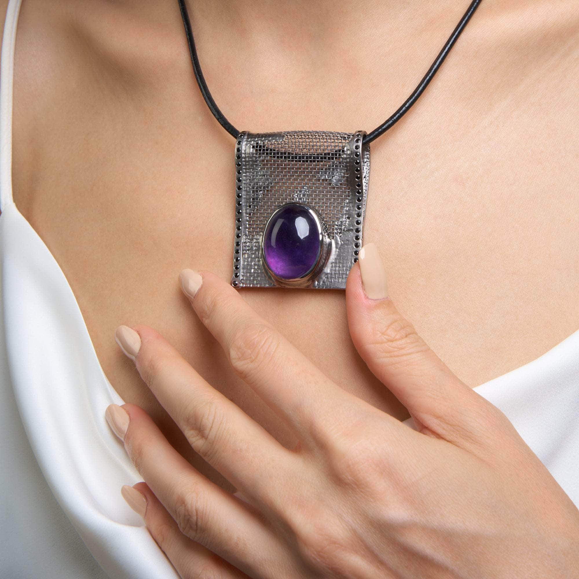 Datos Amethyst and Black Spinel Pendant GERMAN KABIRSKI