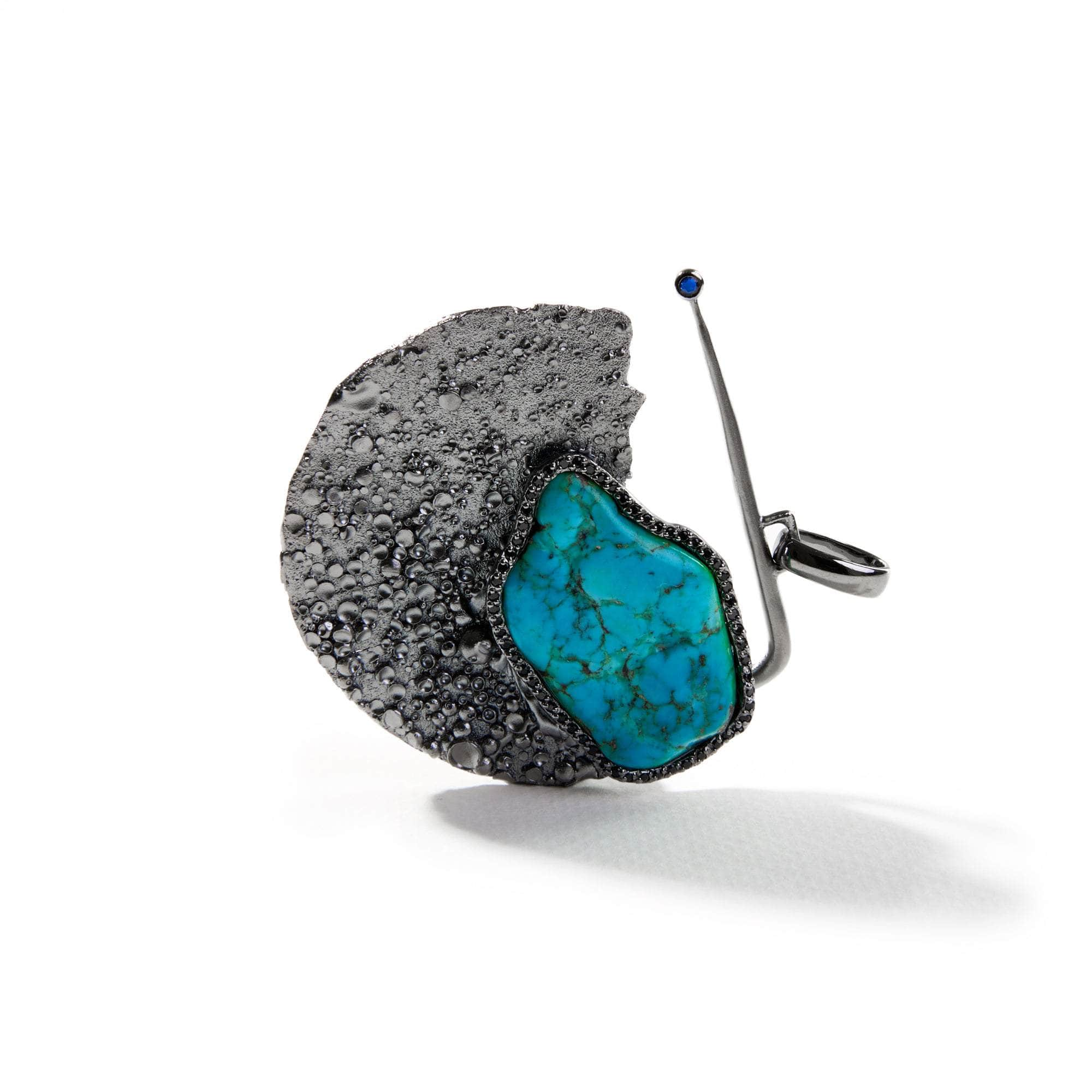 Meda Turquoise and Black Spinel and Blue Sapphire Pendant GERMAN KABIRSKI