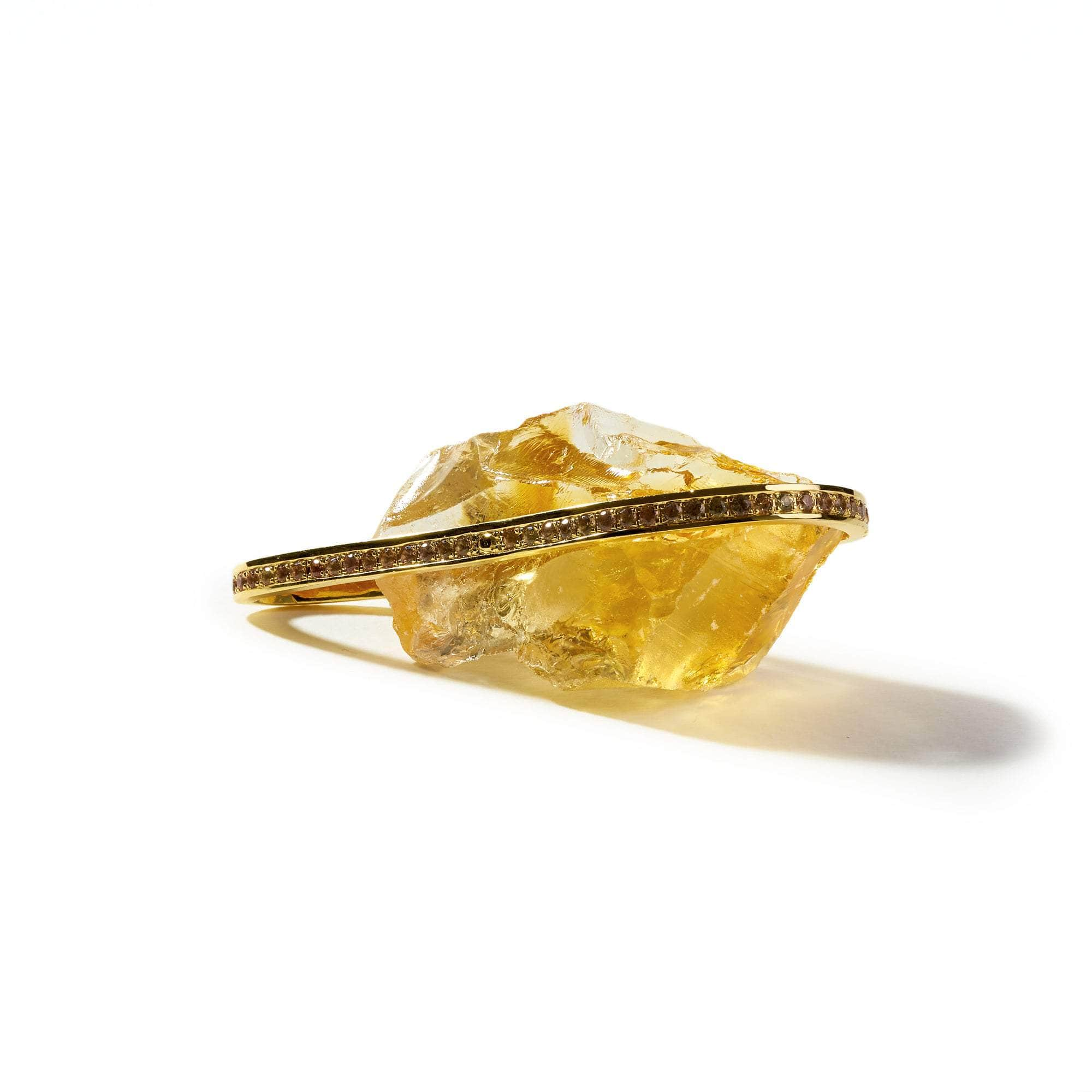 Ostrom Rough Citrine and Yellow Sapphire Pendant GERMAN KABIRSKI