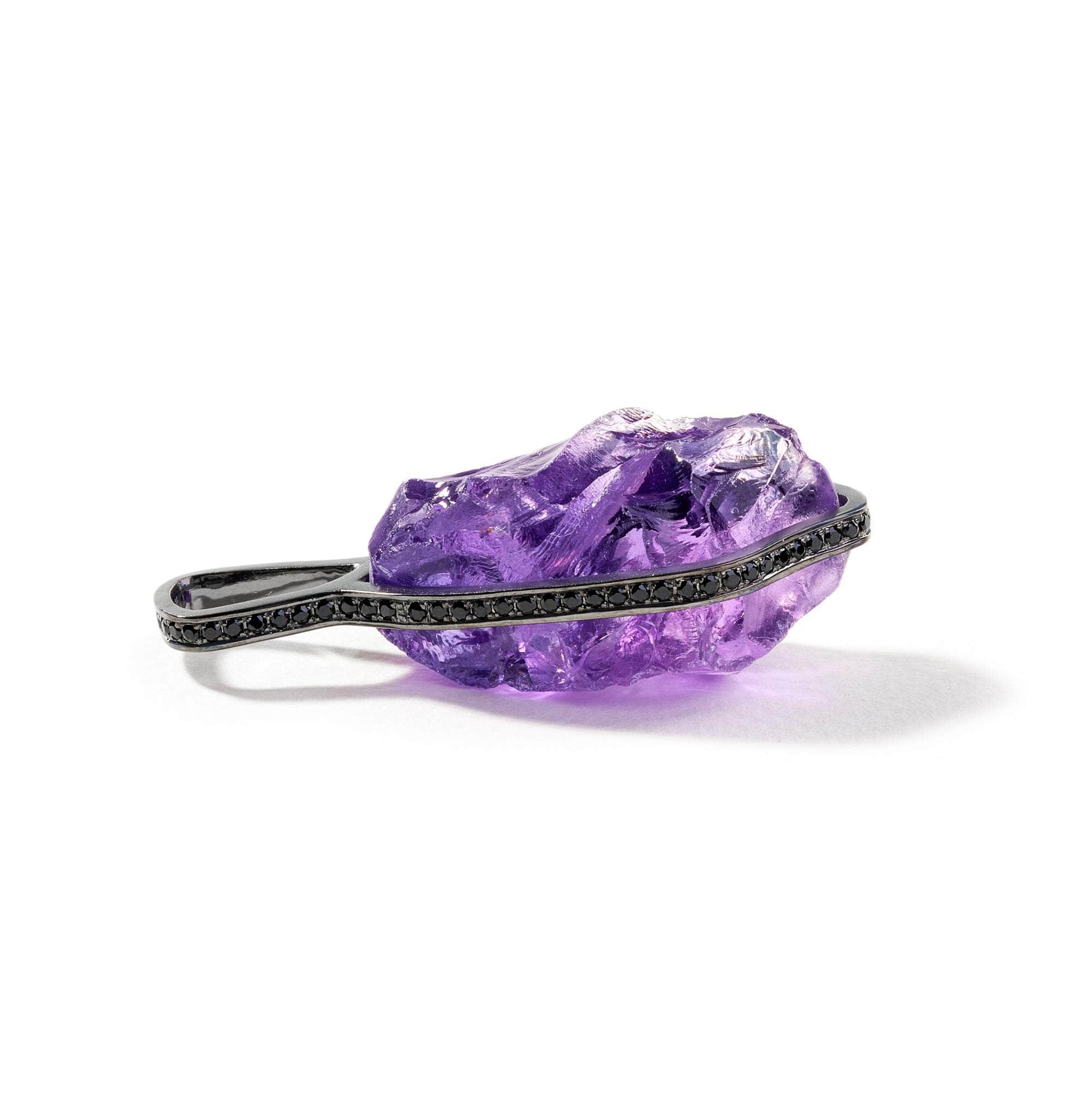 Rondo Rough Amethyst and Black Spinel Pendant GERMAN KABIRSKI