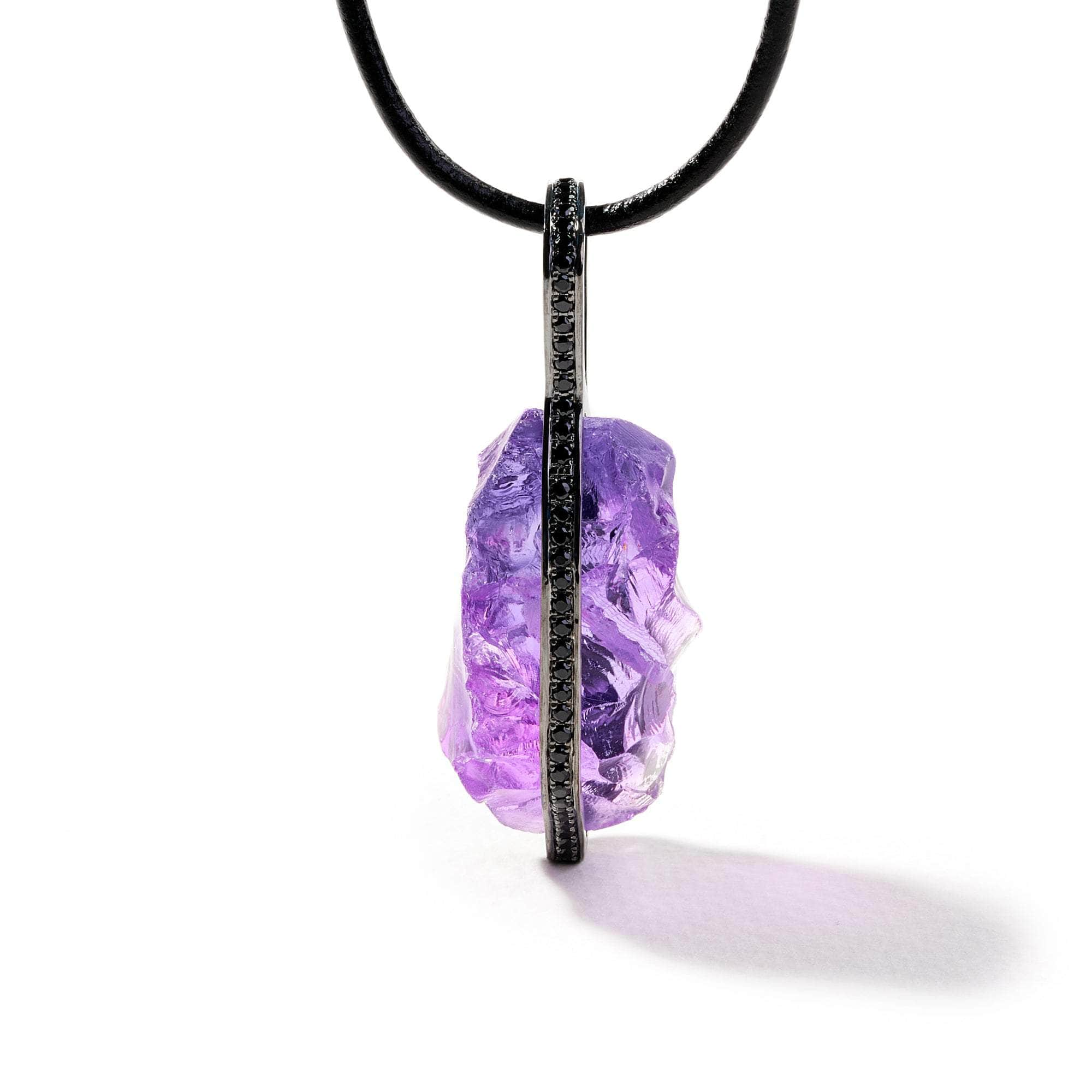 Rondo Rough Amethyst and Black Spinel Pendant GERMAN KABIRSKI