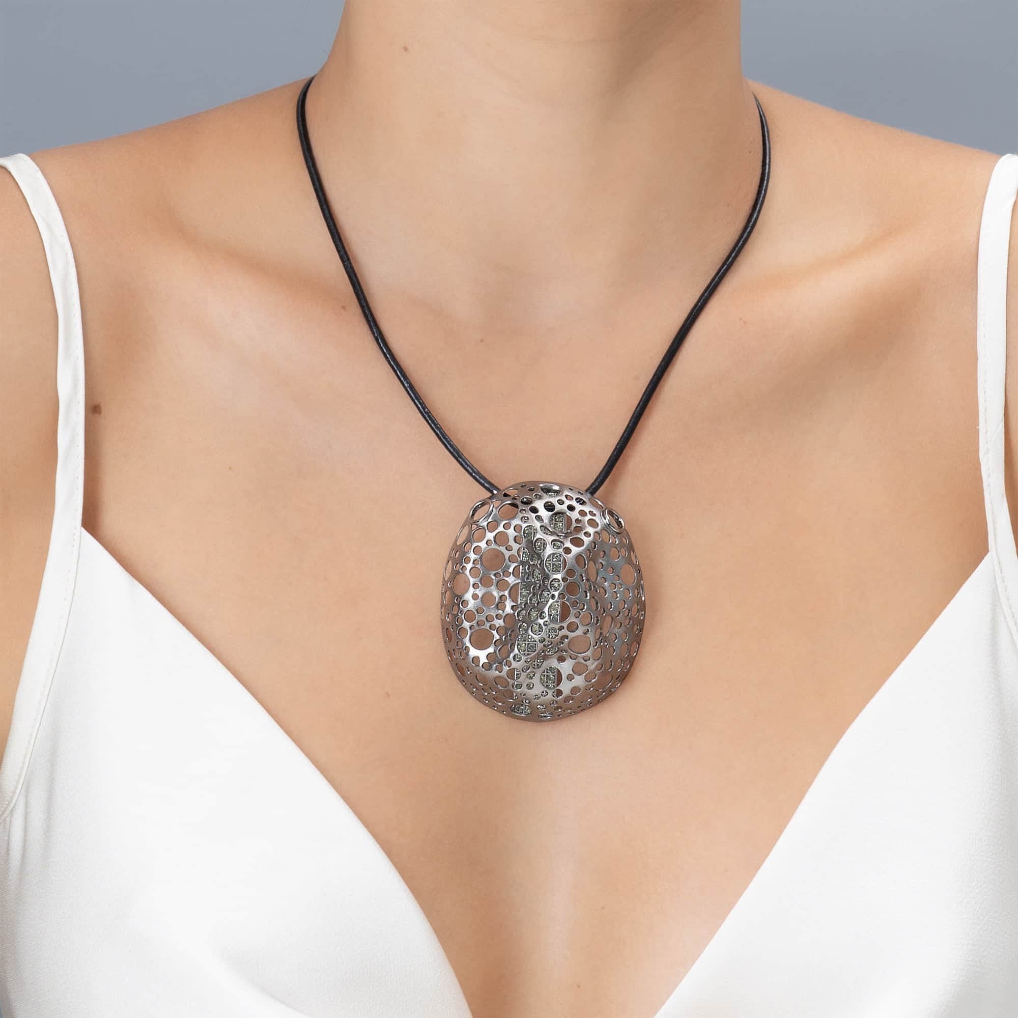 Boreas Singular Edition Silver Pendant with Green Sapphires