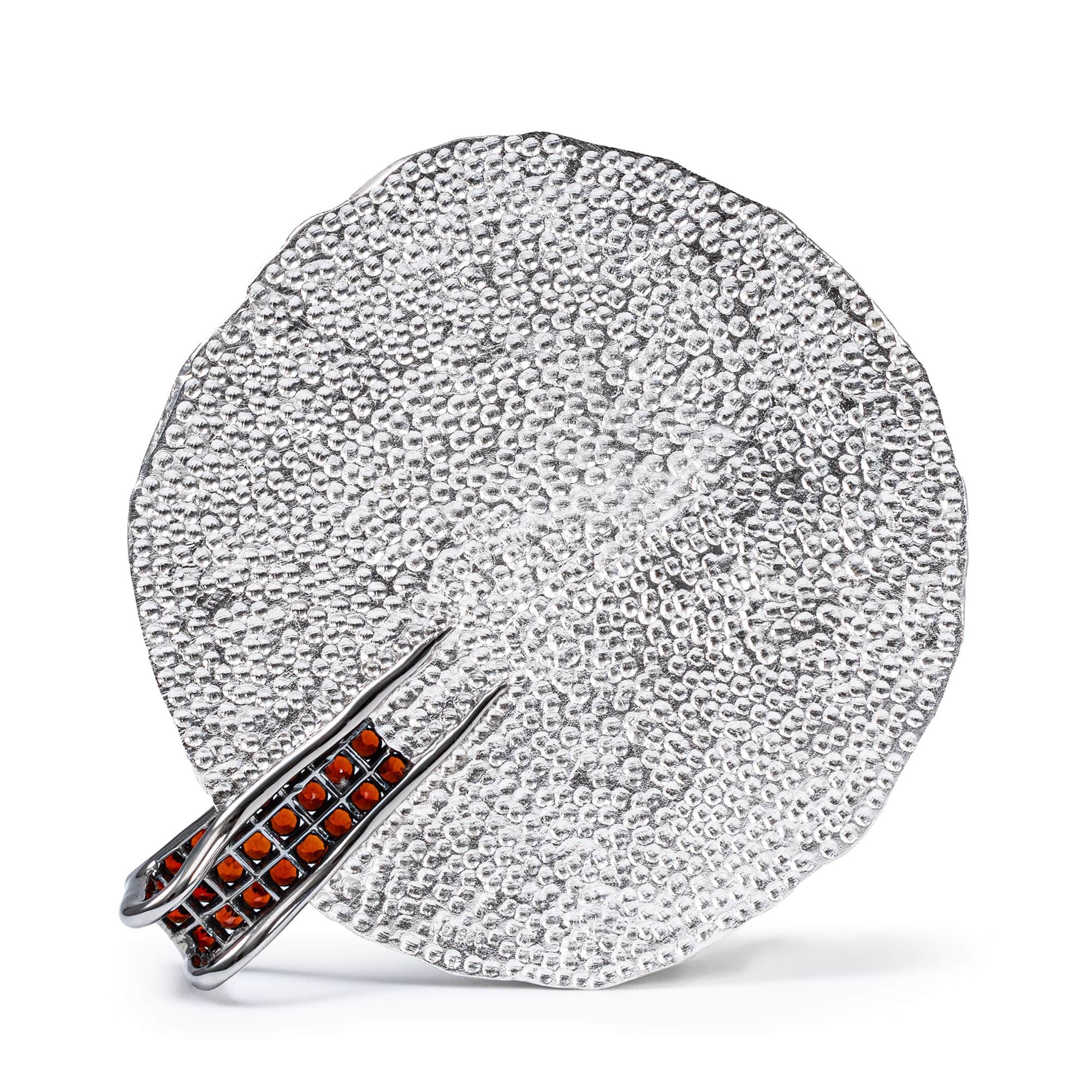 Niam Singular Sterling Silver Pendant With Natural Garnets