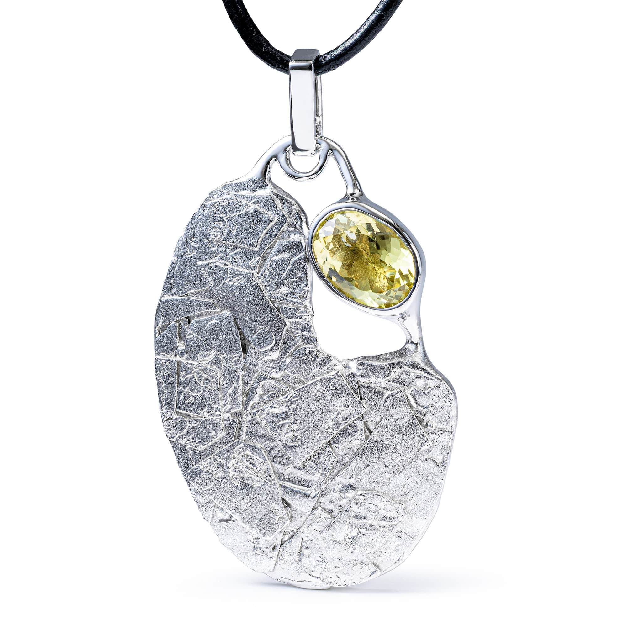 Laime Singular Edition Sterling Silver Pendant With Lemon Quartz