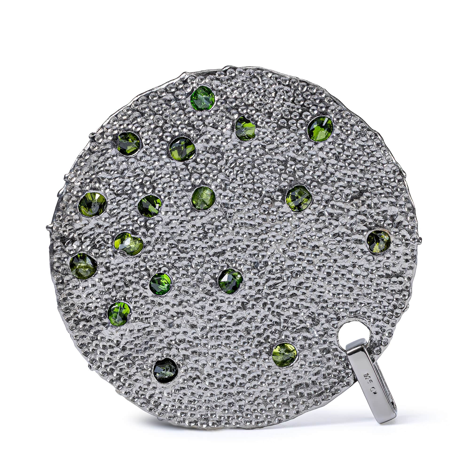 Ajax Singular Edition Chrome Diopside Pendant in Black Ruthenium-Plated Sterling Silver