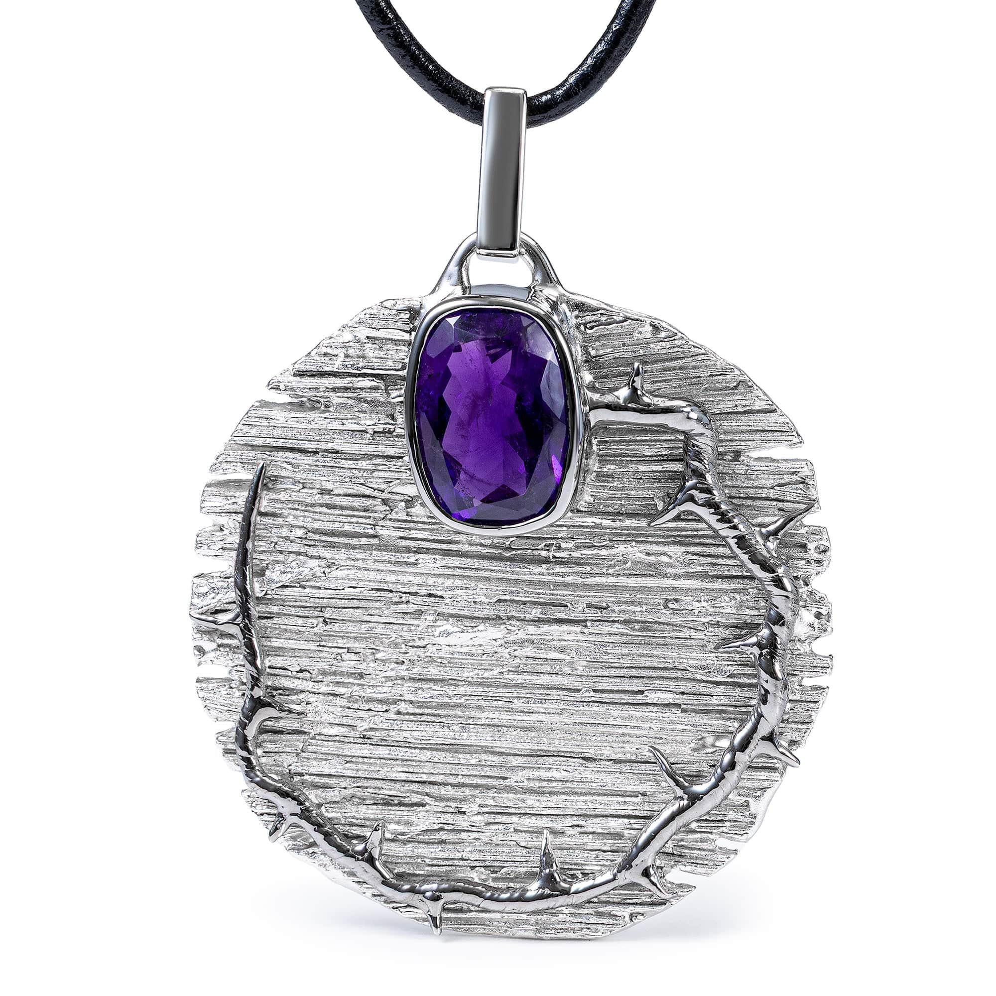 Arina Singular Edition Sterling Silver Pendant With Amethyst