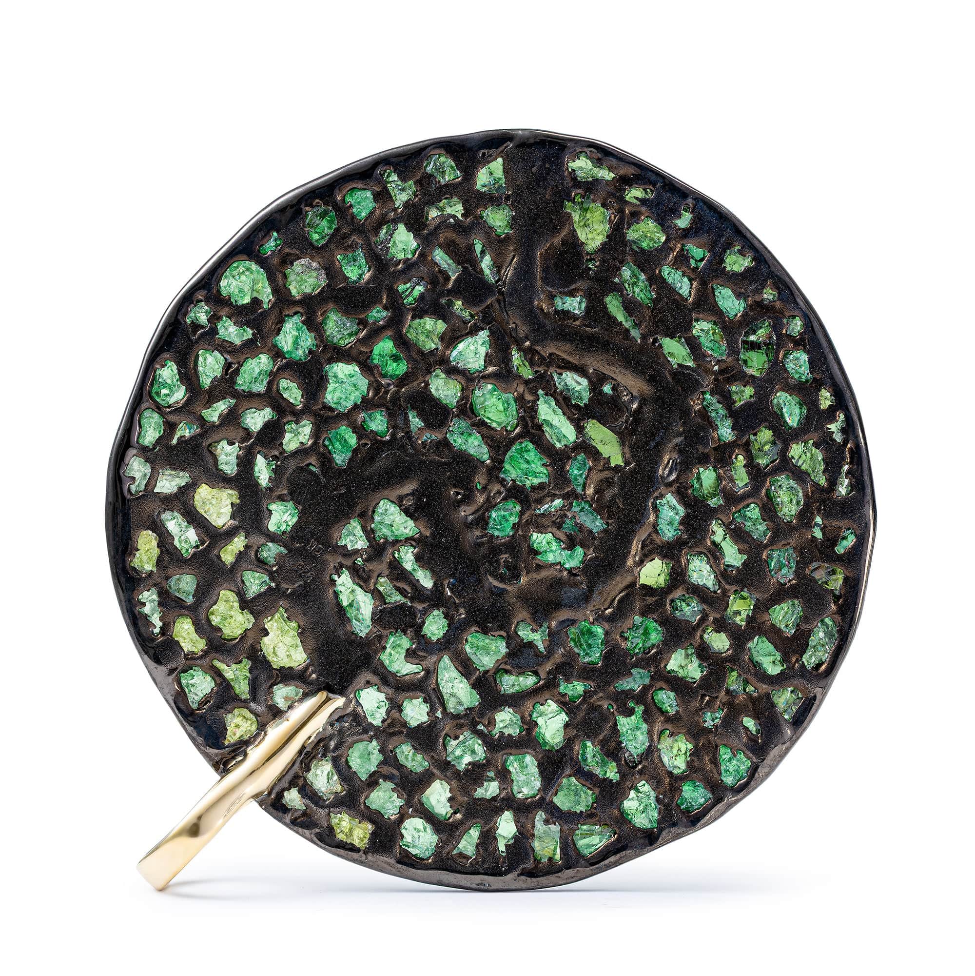 Ergon Singular Edition Pendant with Raw Chrome Diopside, Tsavorite & Blue Sapphires