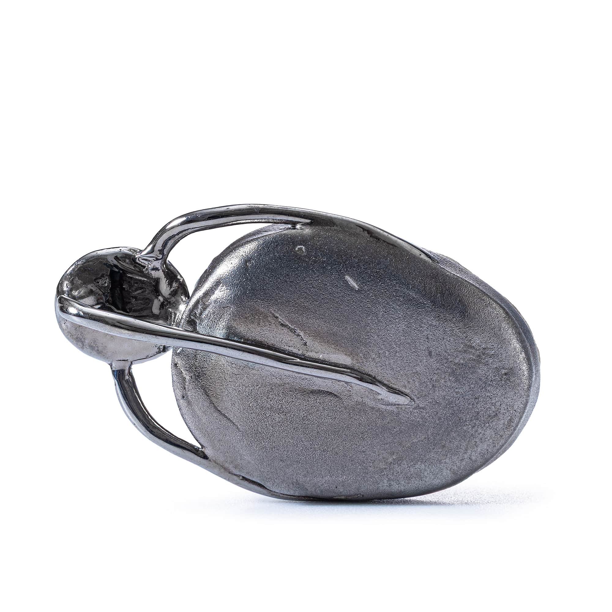 Strix Sterling Silver Pendant with Ancient Mediterranean Limestone Maskette & Oval Aquamarine