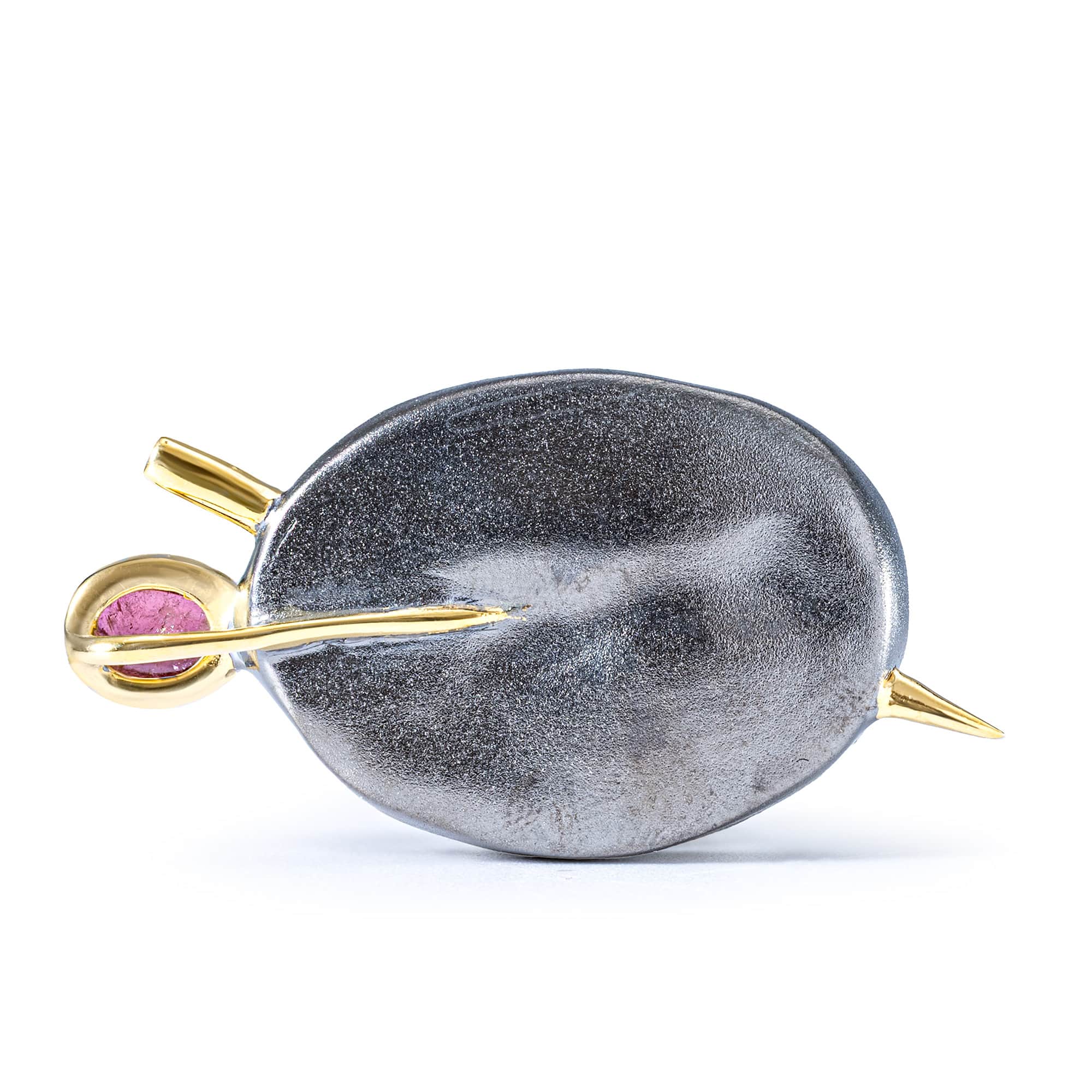Nergal Sterling Silver Pendant with Ancient Near Eastern Stone Amulet and Natural Pink Tourmaline