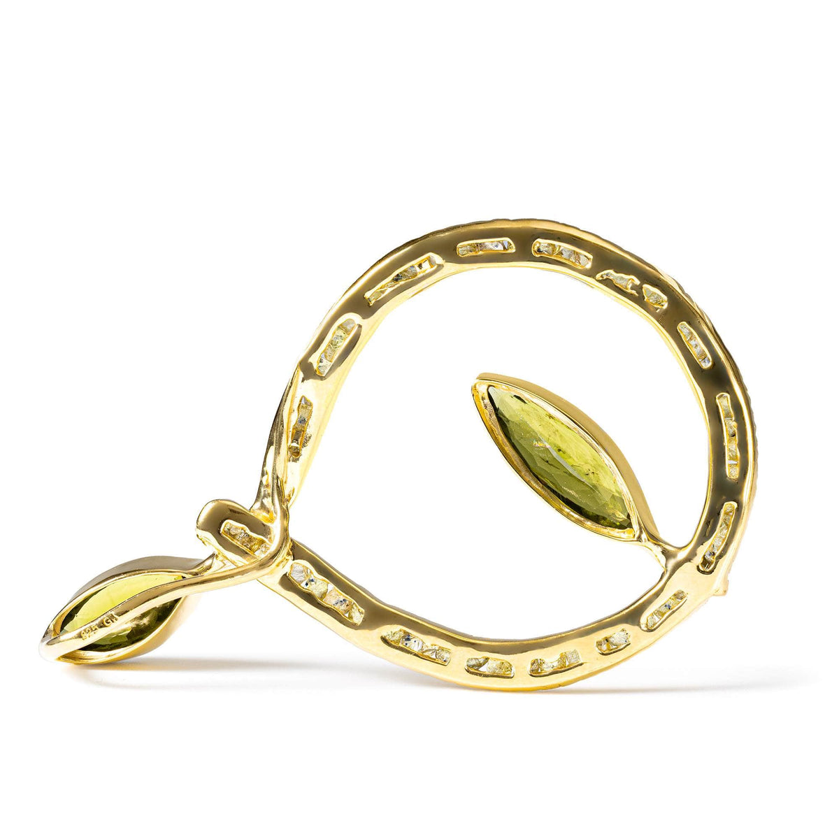 Akh Pendant with Yellow Sapphire Outline and Peridot Leaf Tips