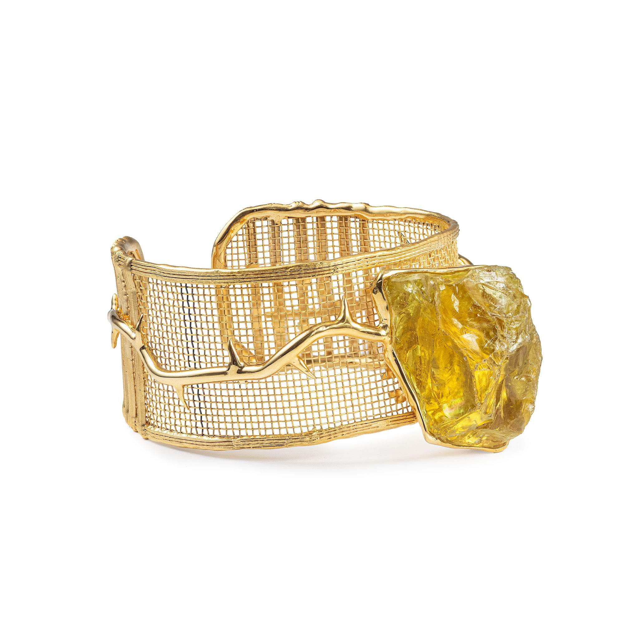 Yrsa Rough Lemon Quartz Bangle GERMAN KABIRSKI