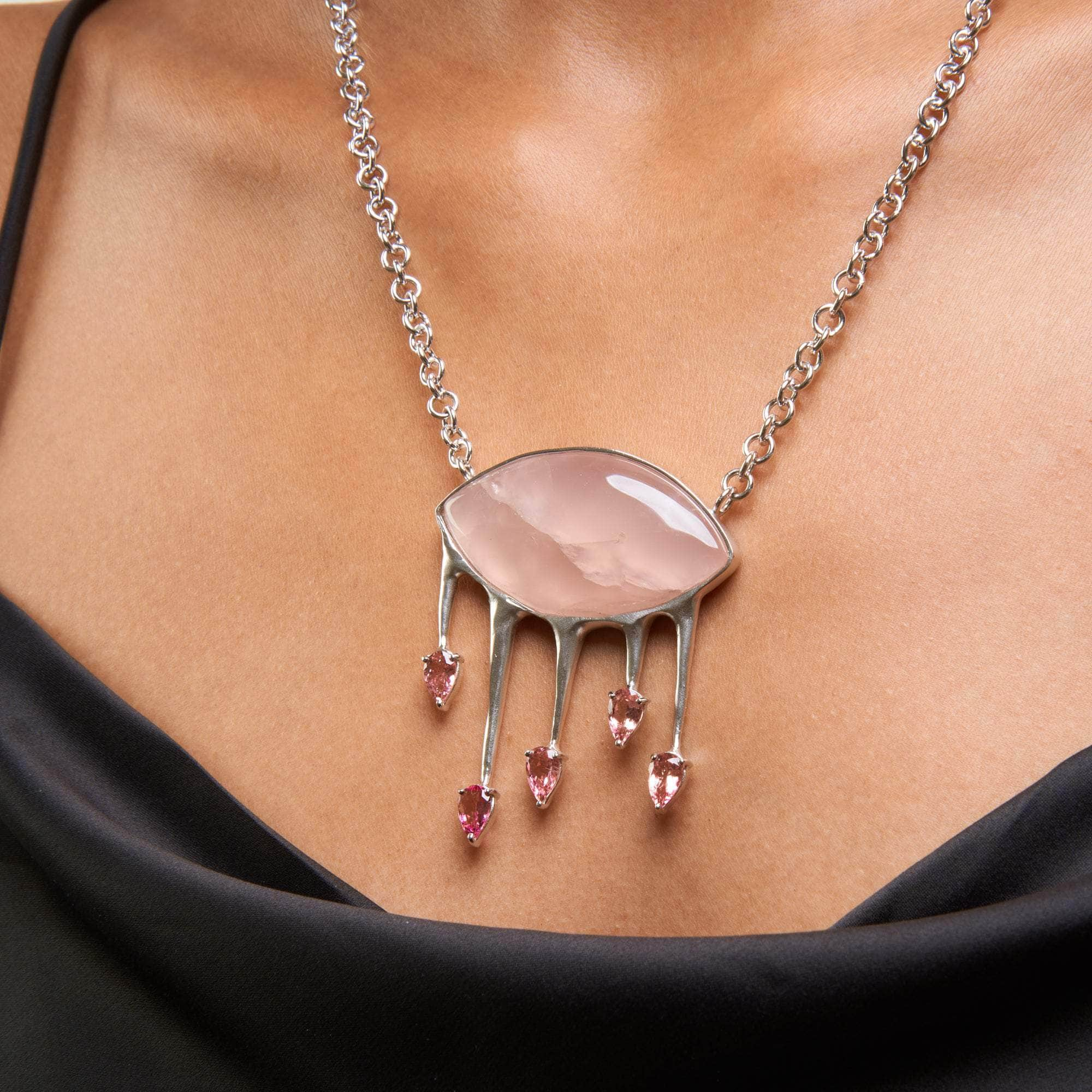 Outh Rose Quartz and Pink Tourmaline Necklace GERMAN KABIRSKI