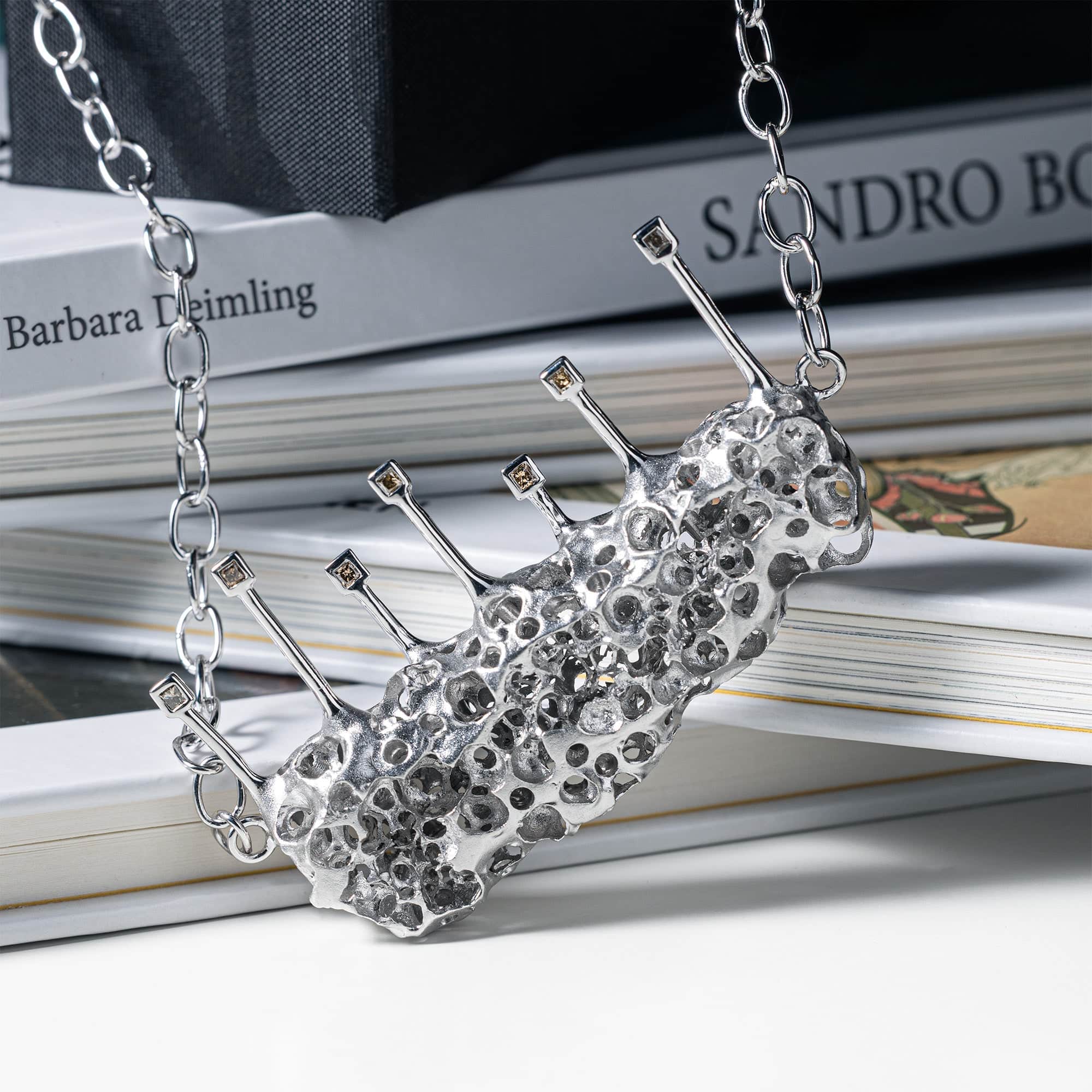 Cardo Singular Edition Silver Necklace with Princess Cut Fancy Diamonds