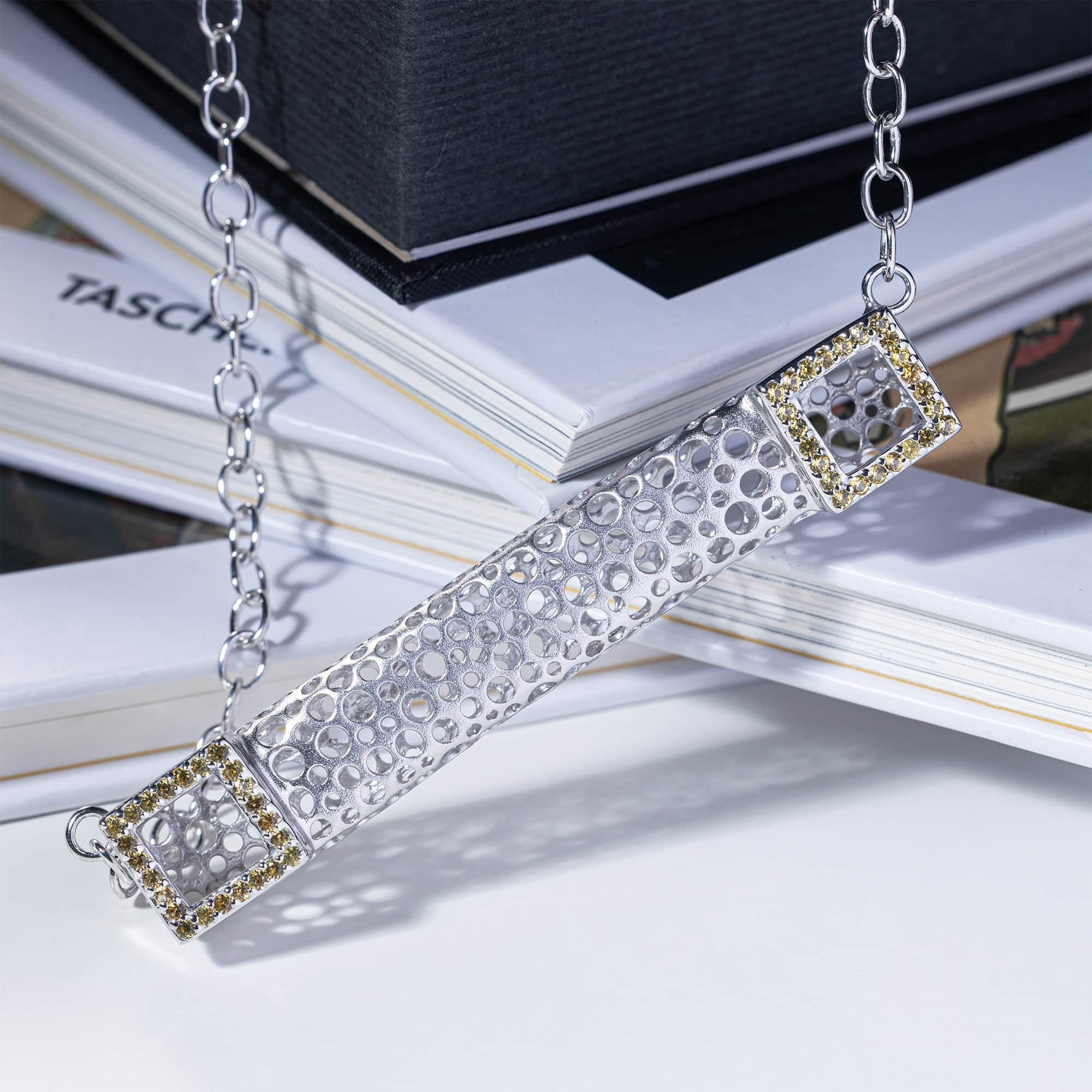 Kore Singular Edition Silver Necklace with Yellow Sapphires