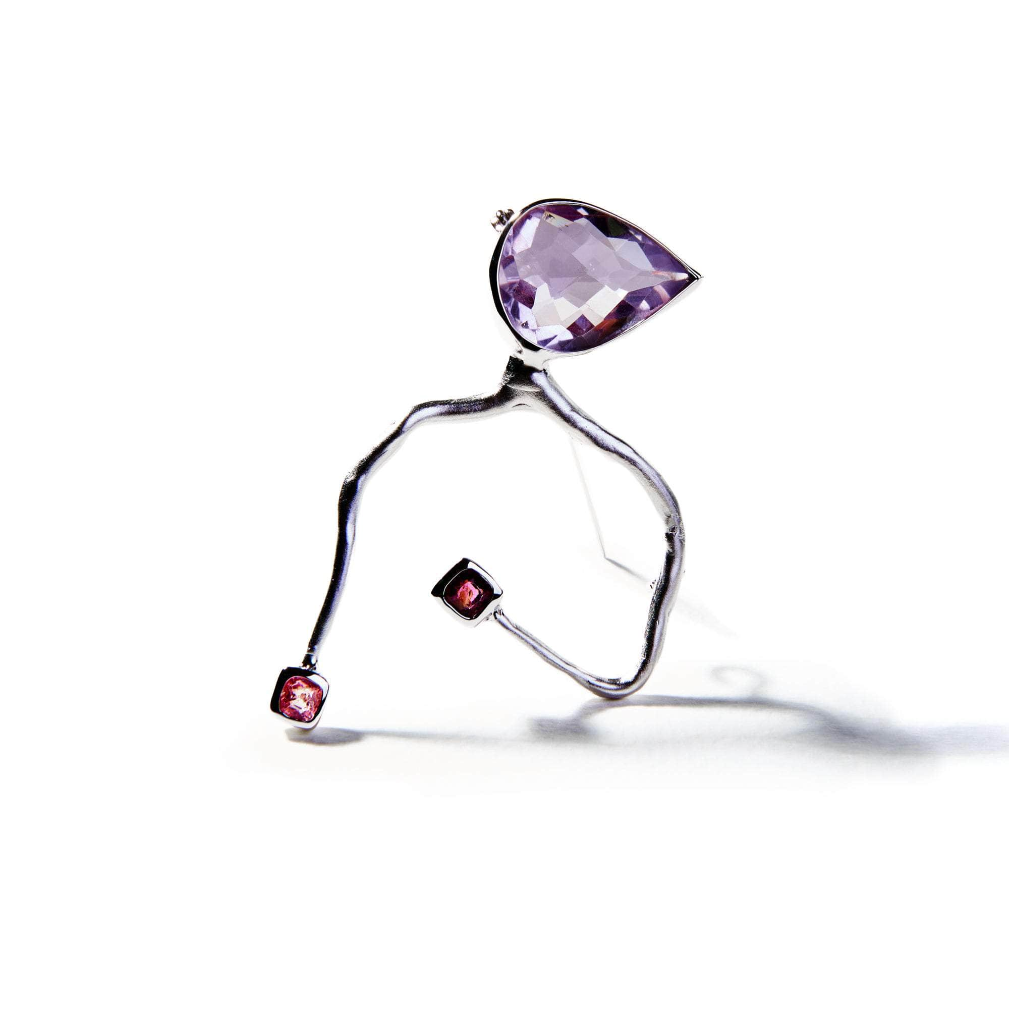 Eloss Lavender Amethyst and Pink Spinel Brooch GERMAN KABIRSKI