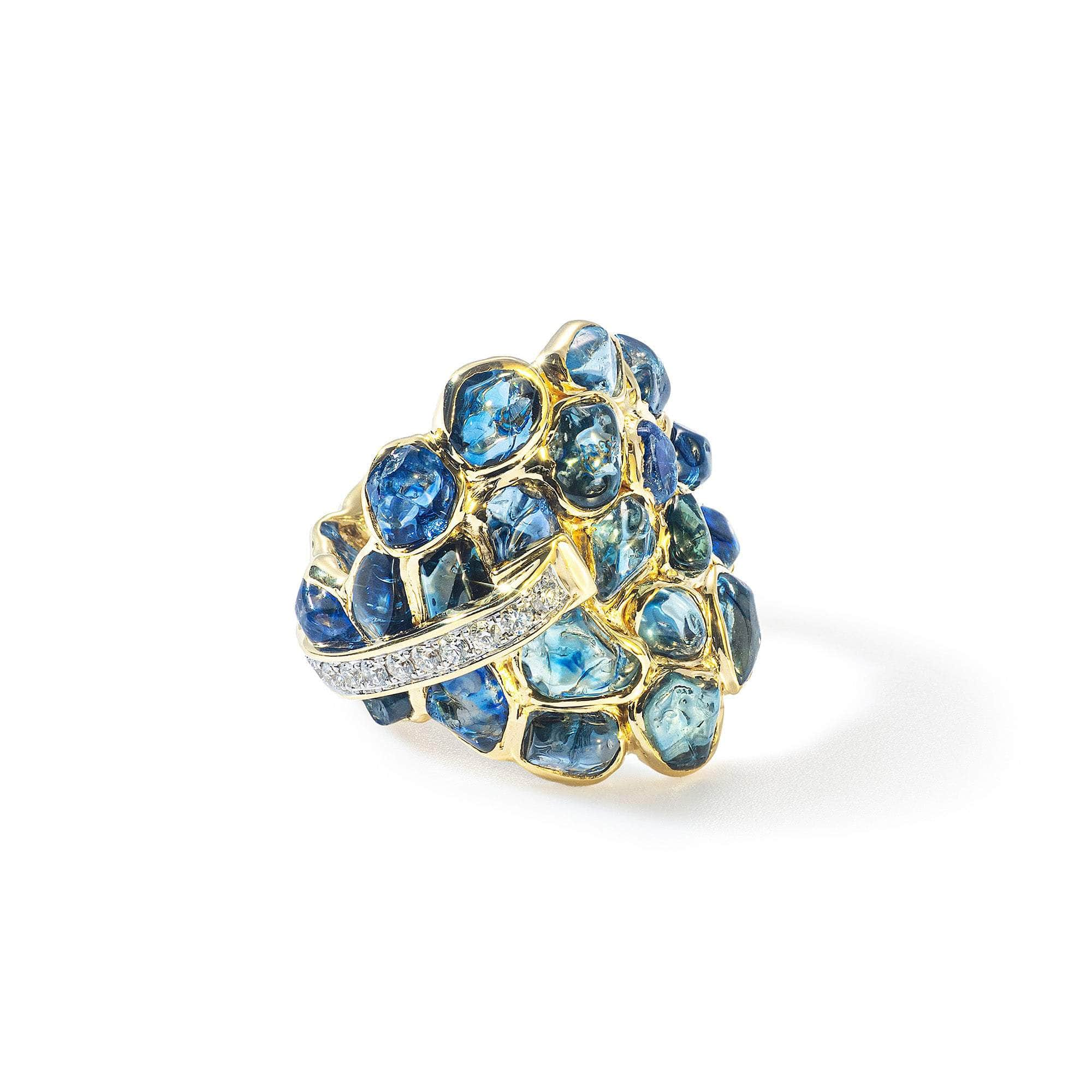 Helios Blue Sapphire and Diamond Ring GERMAN KABIRSKI