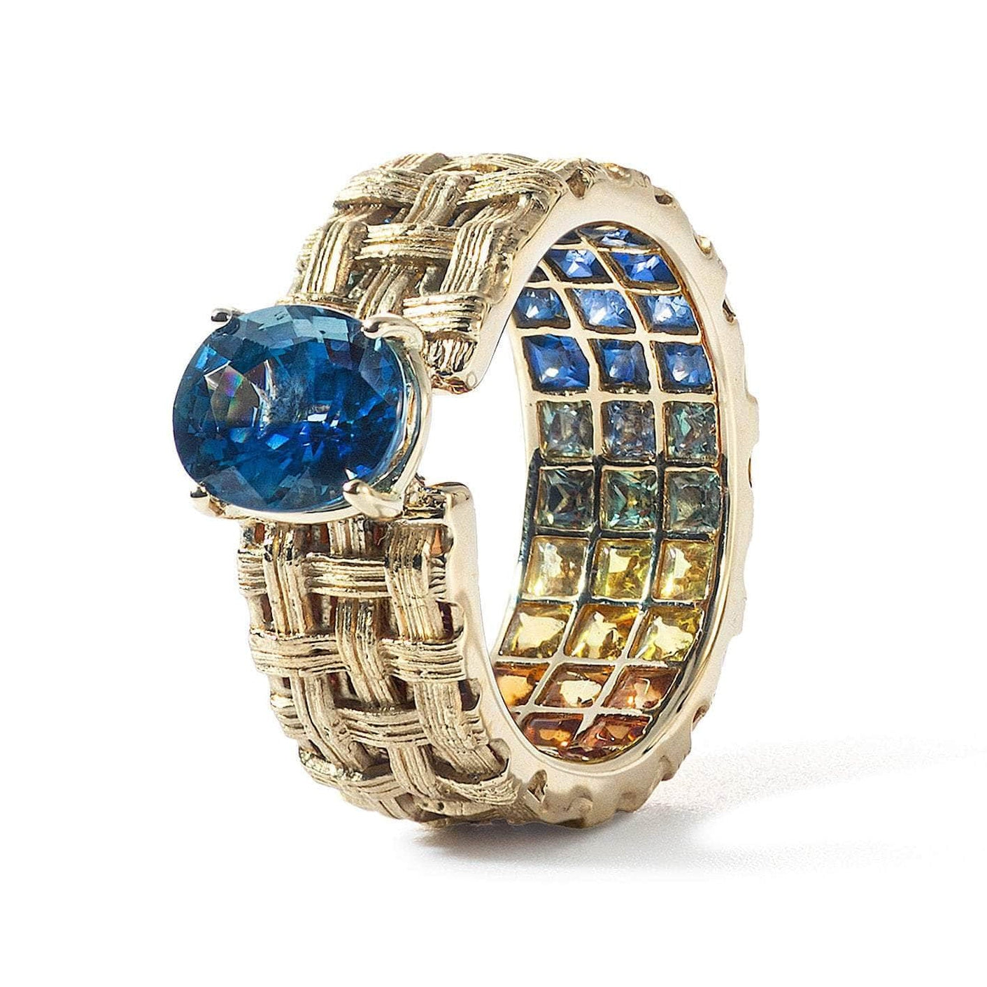 Ego Blue Sapphire and Mixed Sapphire Ring GERMAN KABIRSKI