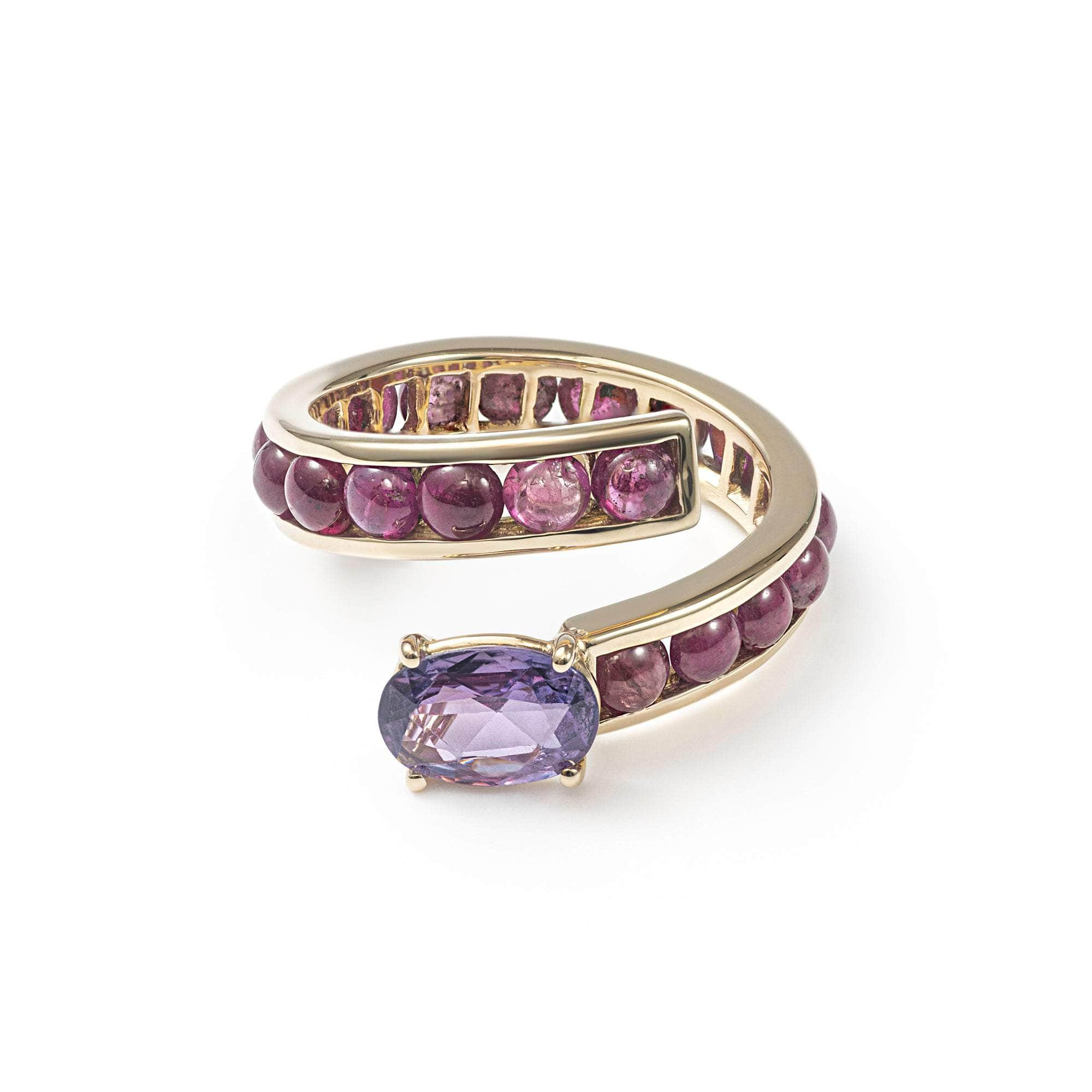 Nava Amethyst and Ruby Ring GERMAN KABIRSKI