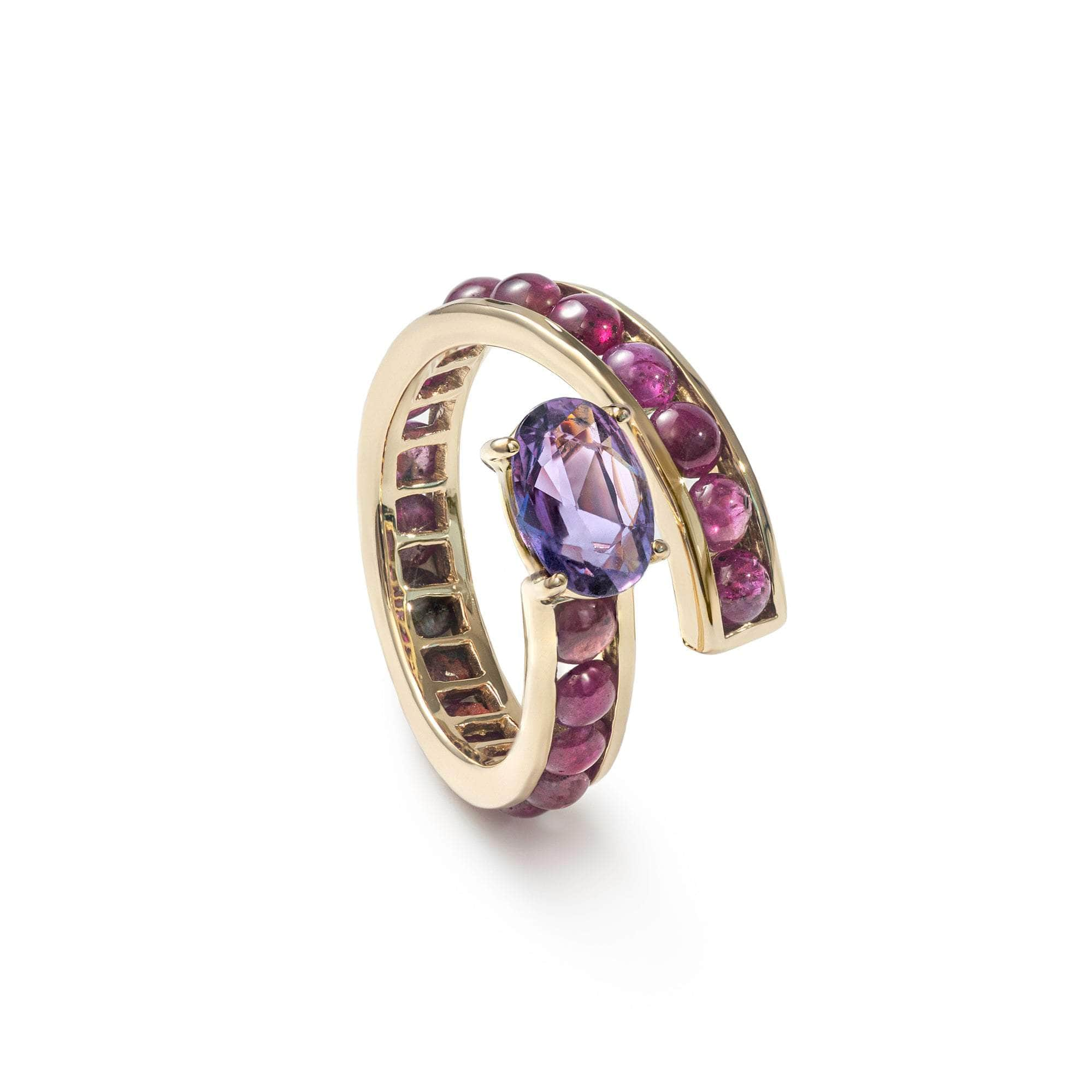 Nava Amethyst and Ruby Ring GERMAN KABIRSKI