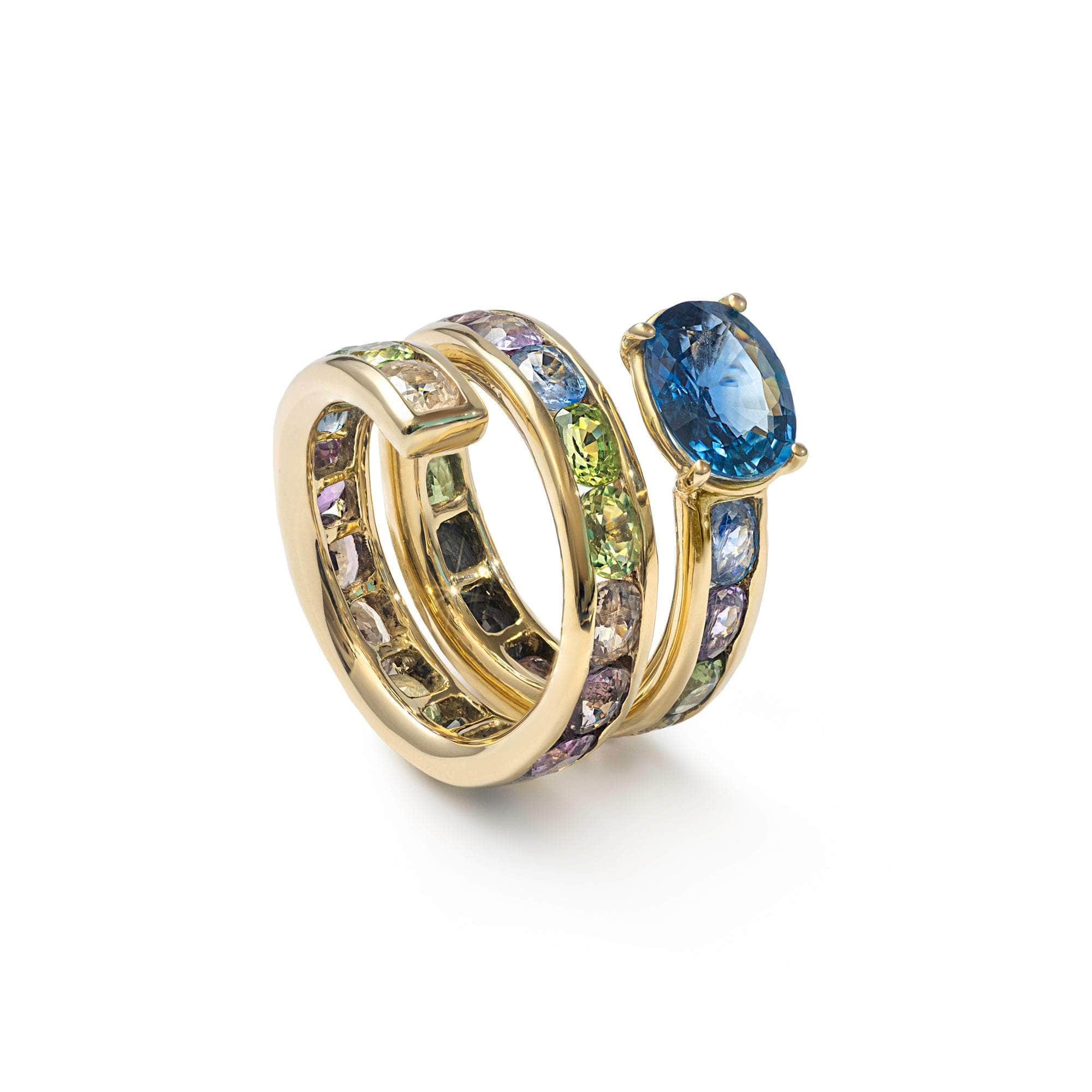 Rhode Fancy Sapphire and Blue Sapphire Ring GERMAN KABIRSKI